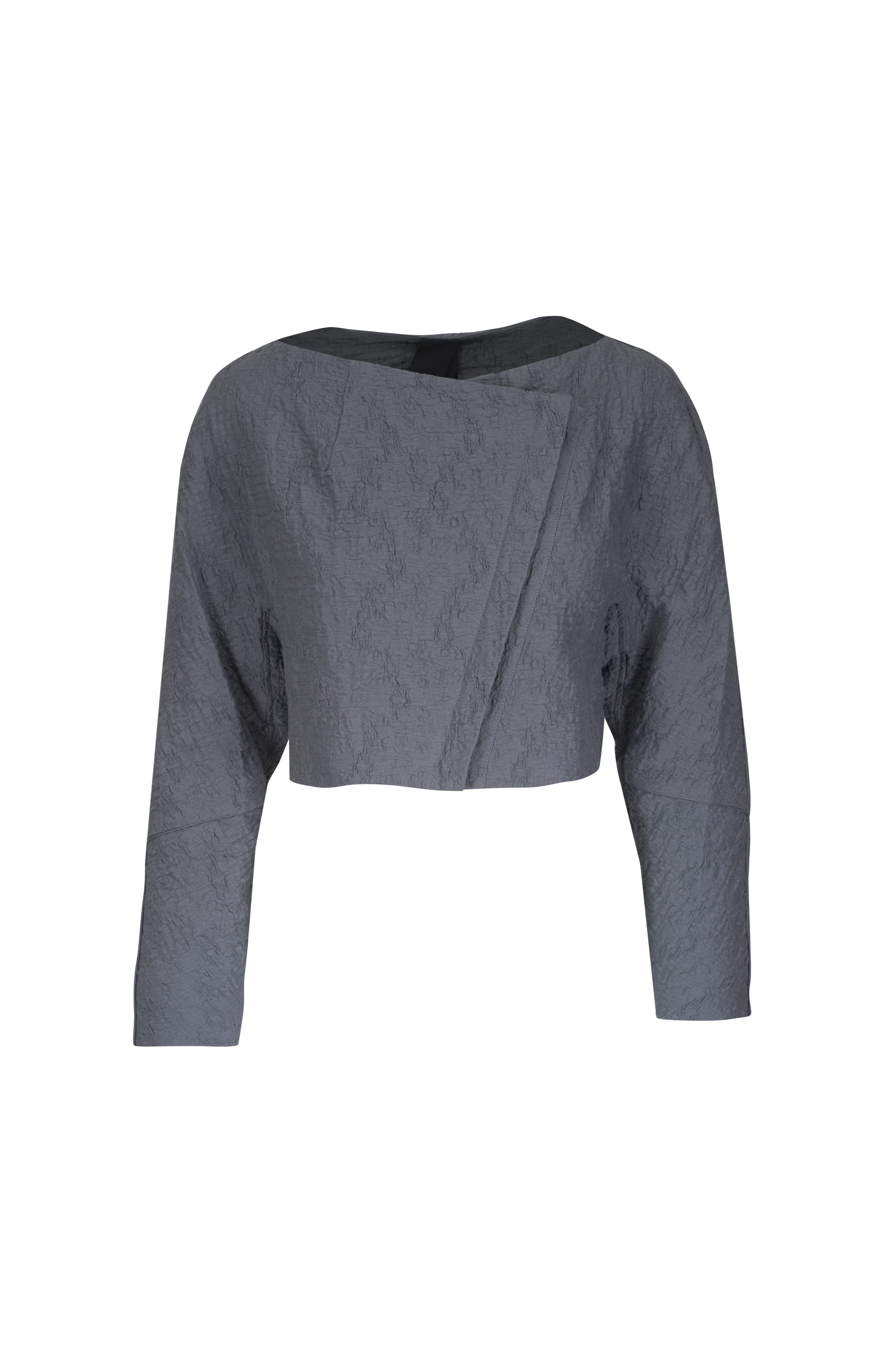 【Caori】 Jitrois - Gattaca Gray Stretch Lambskin Leather Zip Jacket