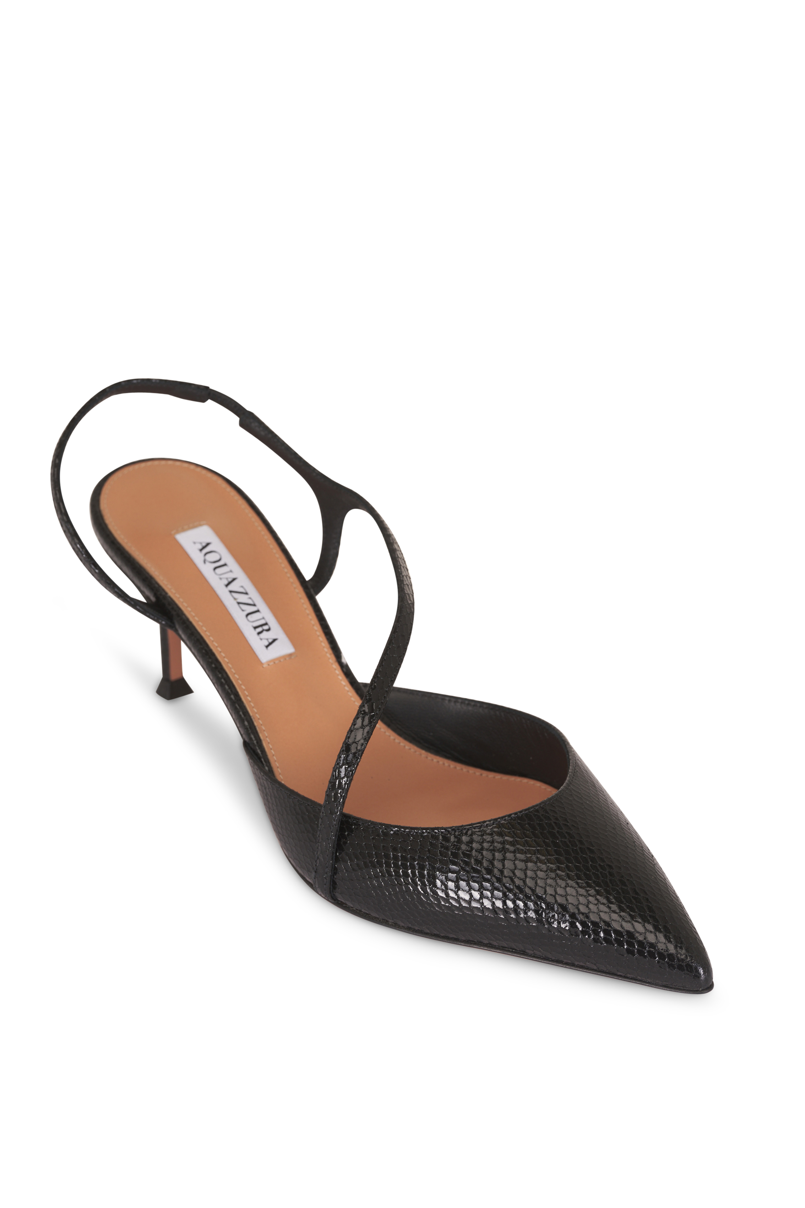 Gianvito Rossi - Vitello Black Leather Slingback, 55mm