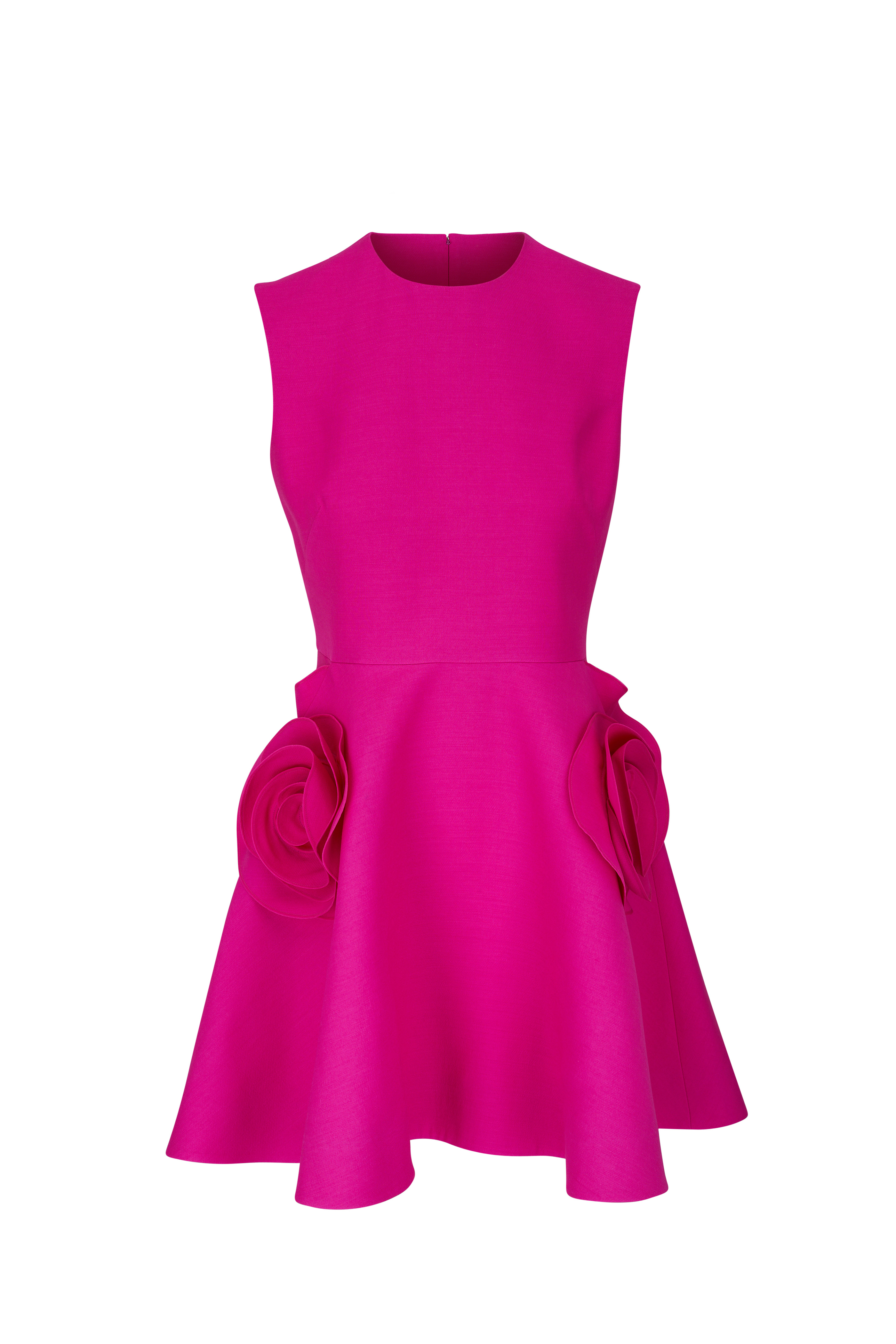 Valentino - Pink Wool & Silk Crepe Open Back Mini Dress