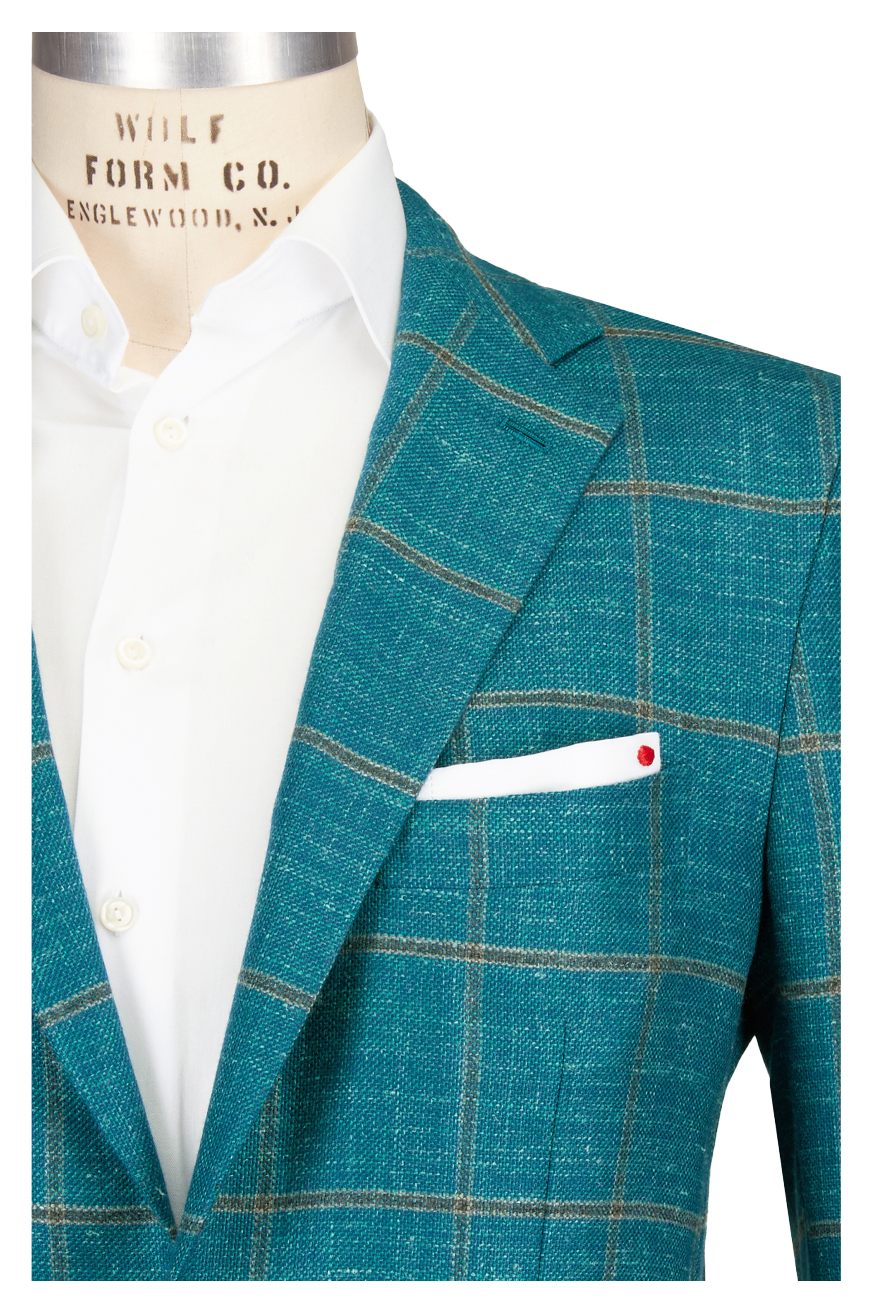Kiton - Butterscotch & Spruce Houndstooth Sportcoat