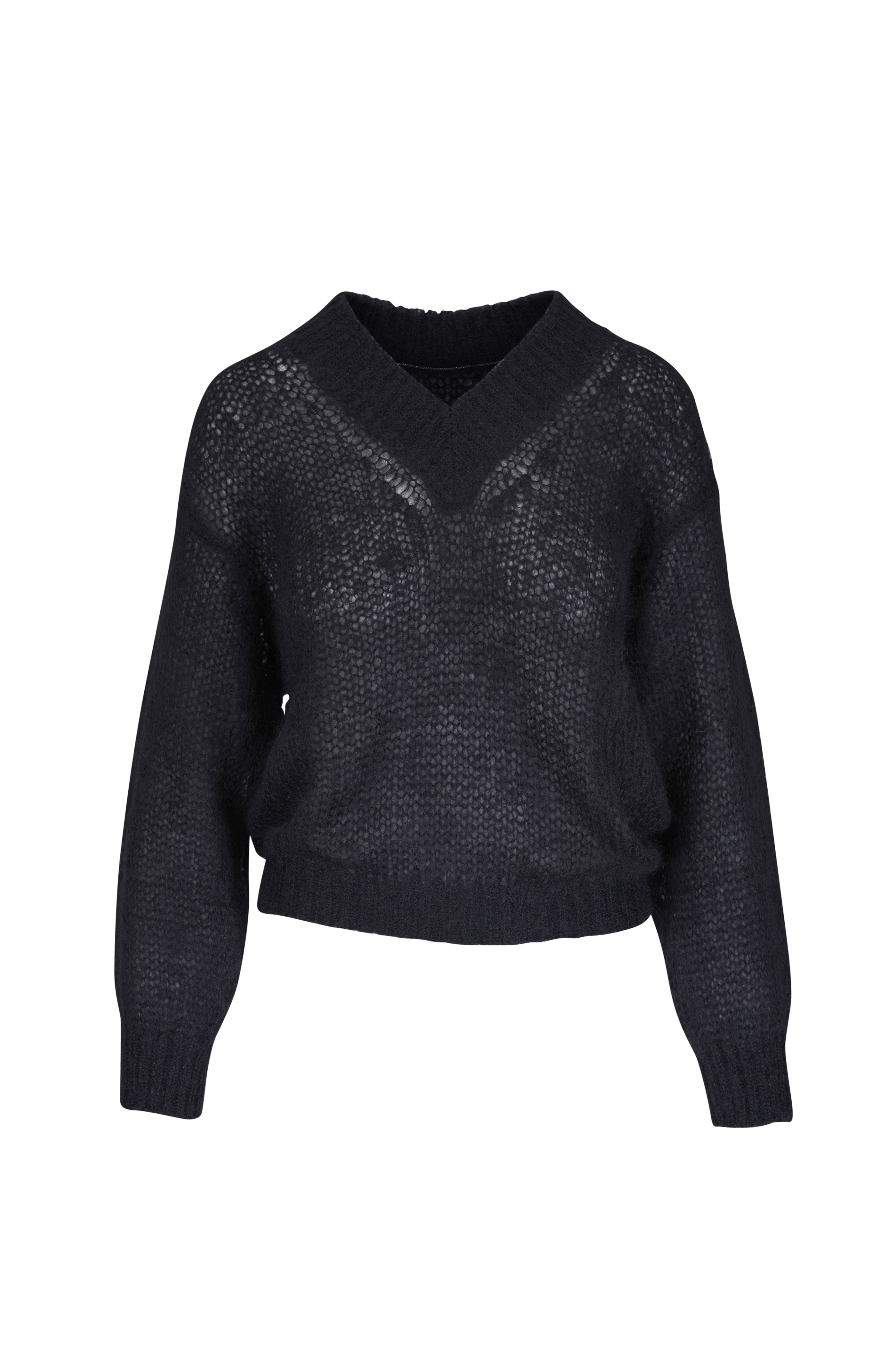 Valentino - Black & Floral Crystal Embellished Cardigan