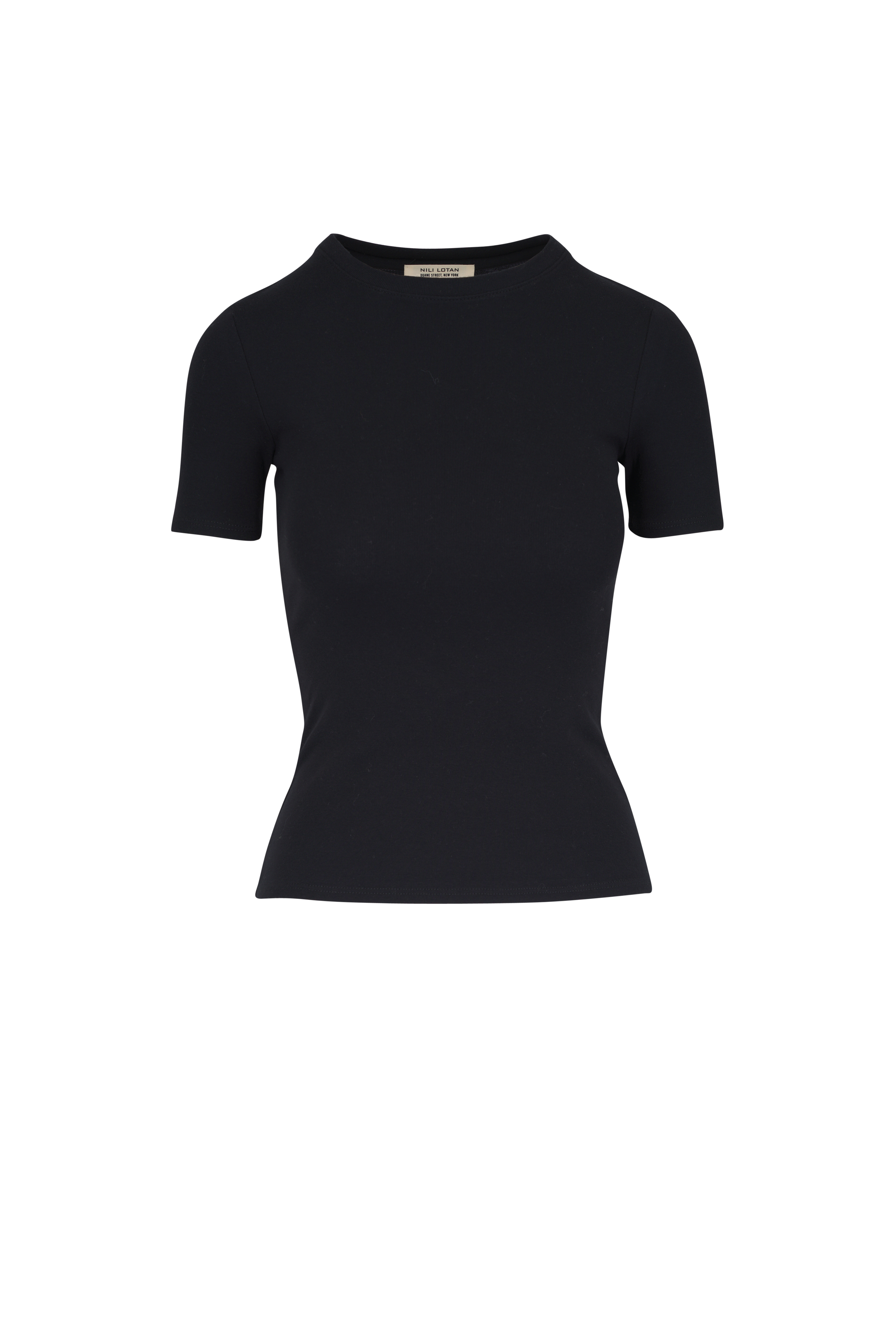Tシャツ・カットソー RONRON PATCHWORK RUFFLE SHORT SLEEVE T SHIRT BLACK PATCHWORK RUFFLE SHORT SLEEVE T SHIRT BLACK - RONRON 론론