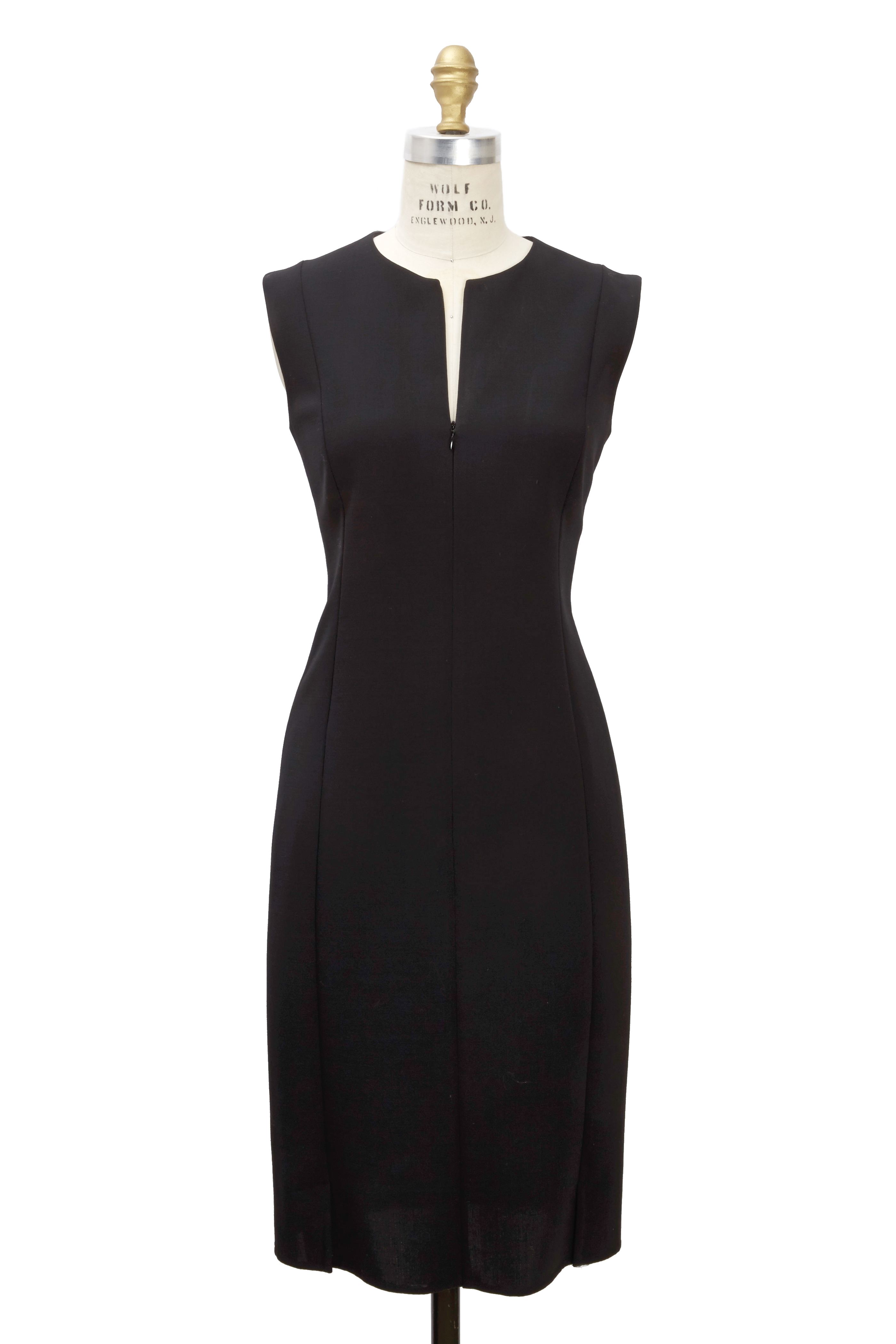 Valentino - Black Wool & Silk Lace Trim Dress | Mitchell Stores