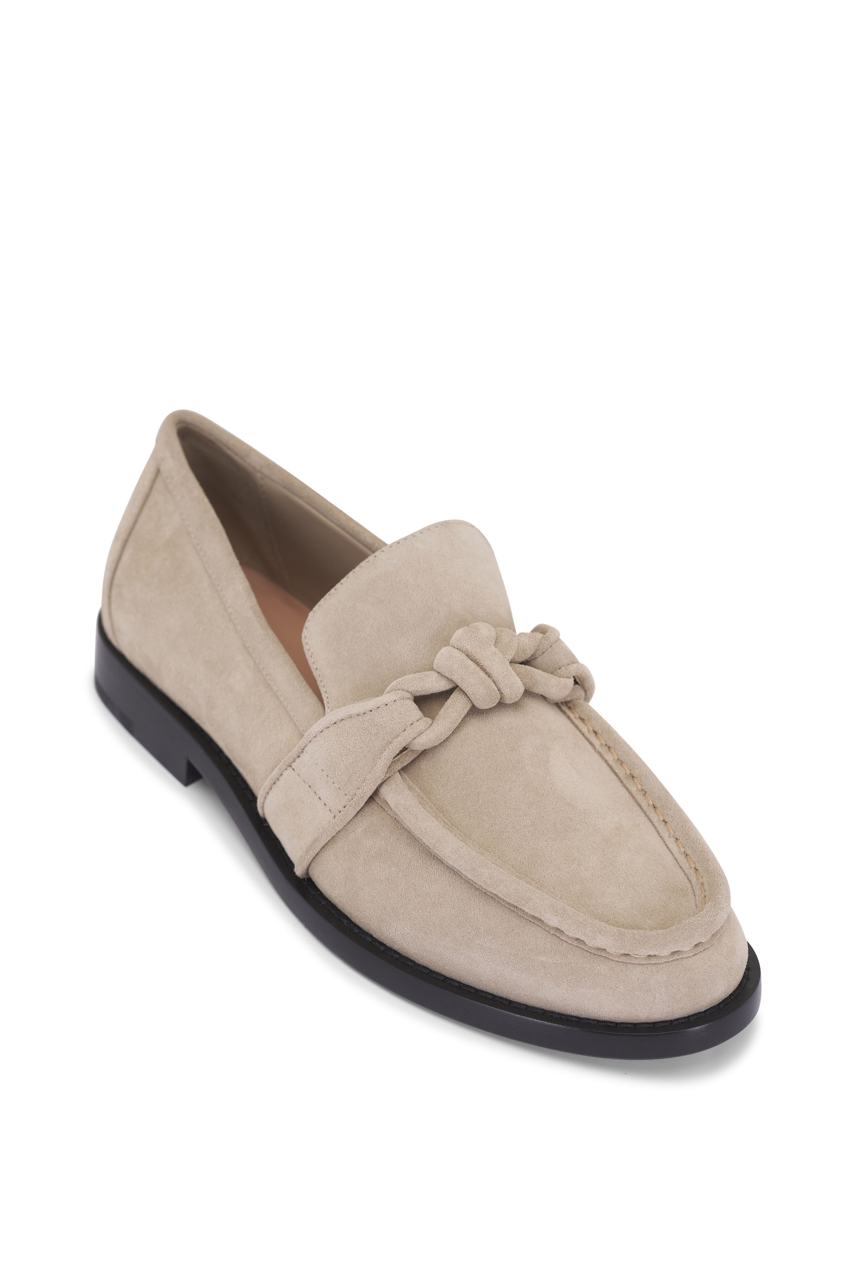 Tod\'s Taupe Suede Penny Loafers with Small Metal Bit Tod main image 2