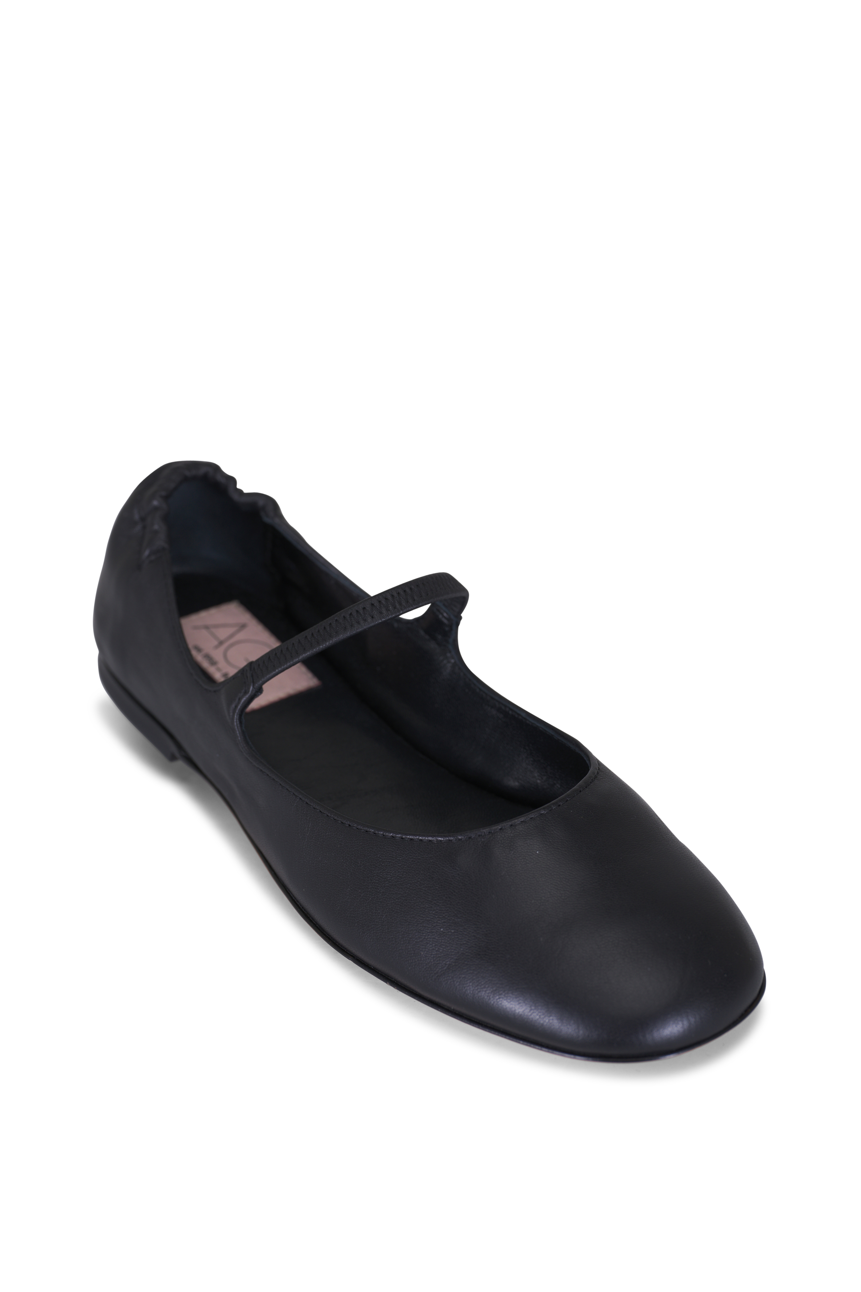 Khaite - Ashland Black Leather Ballerina Flat | Mitchell Stores