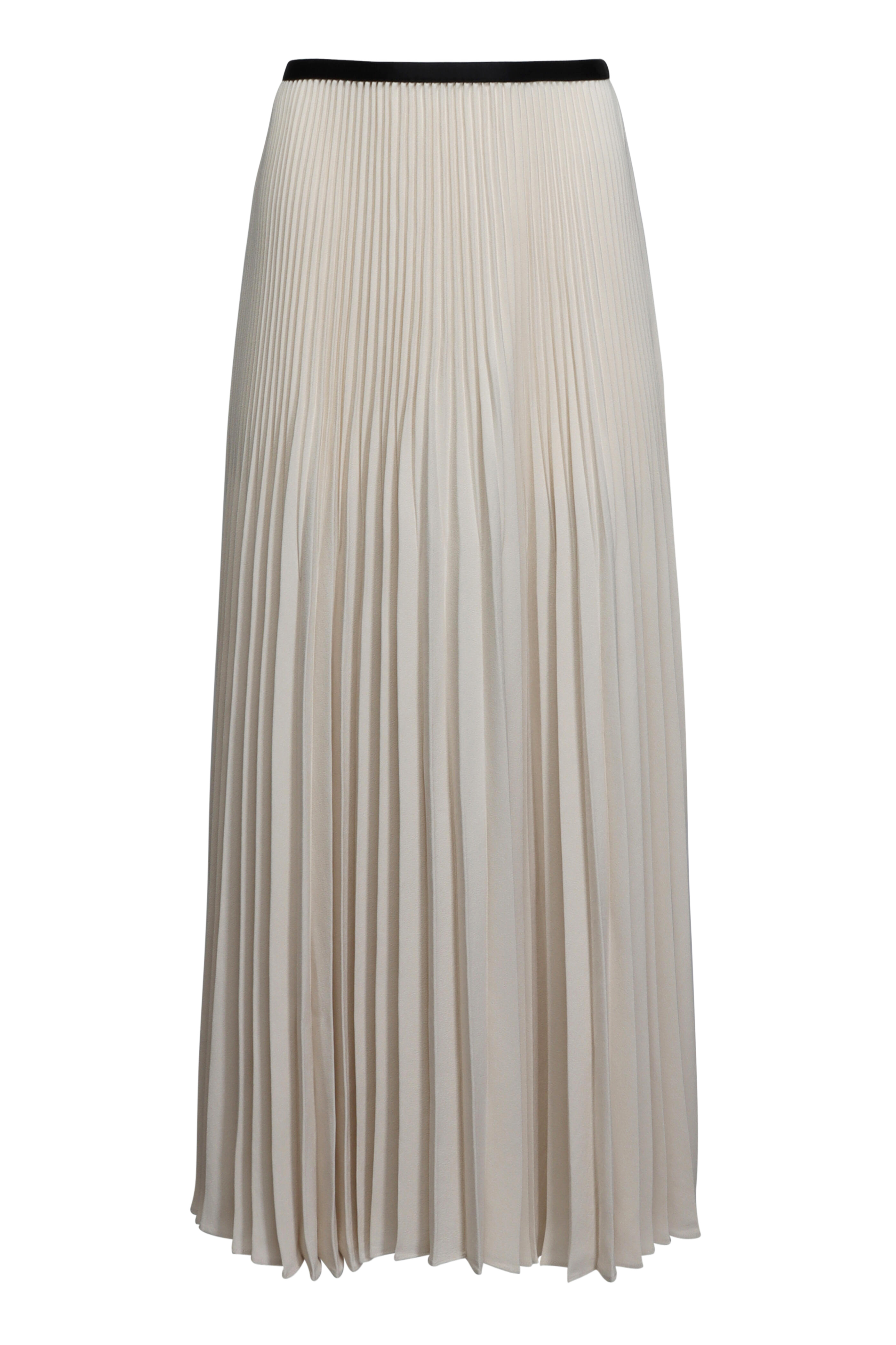 Saint Laurent - Beige Khaki Cotton Midi Skirt | Mitchell Stores