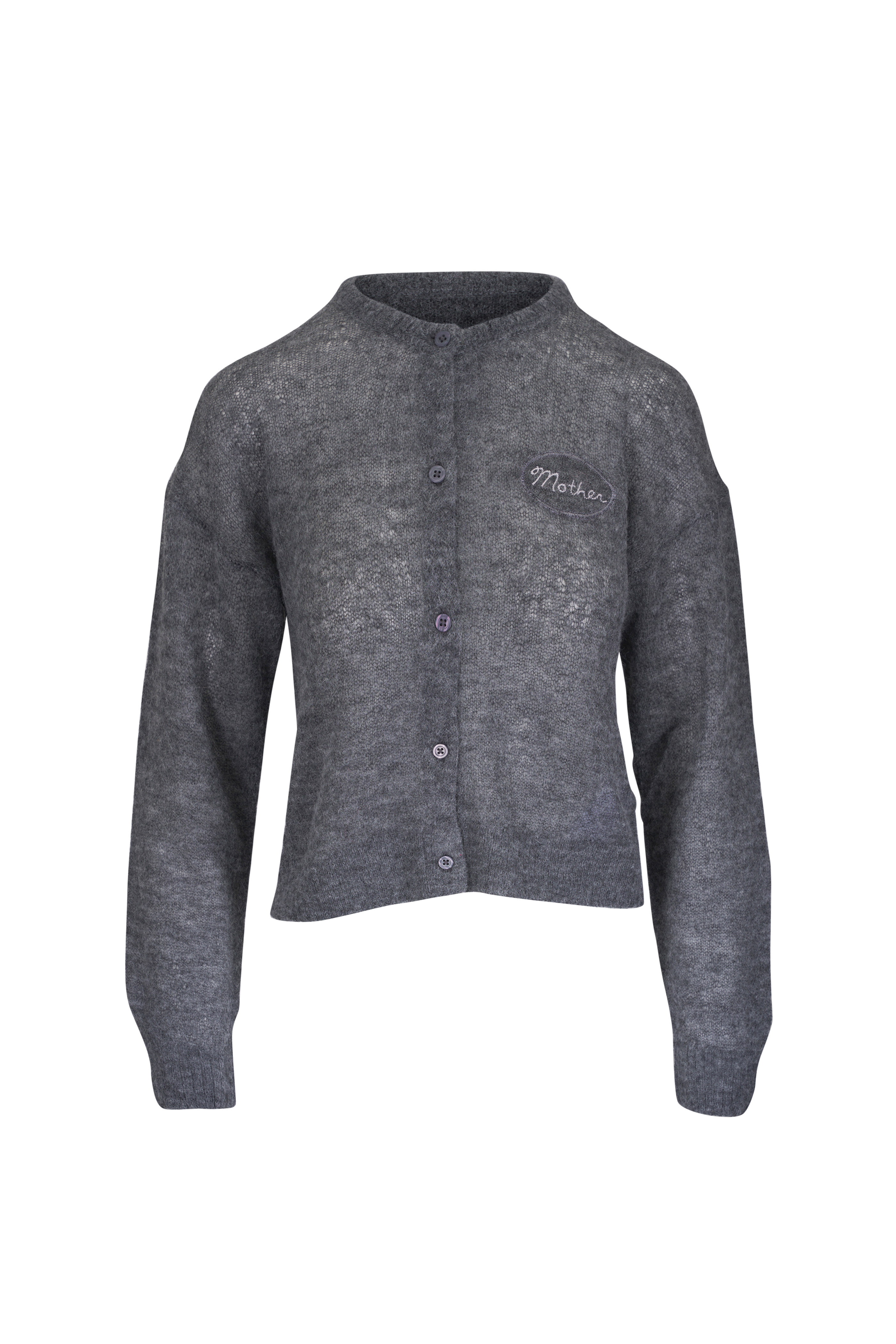 ピ　wynn hamlyn グレー　ボタン　カーディガン Wynn Hamlyn - Pansy Grey Flower Cardigan | Mitchell Stores