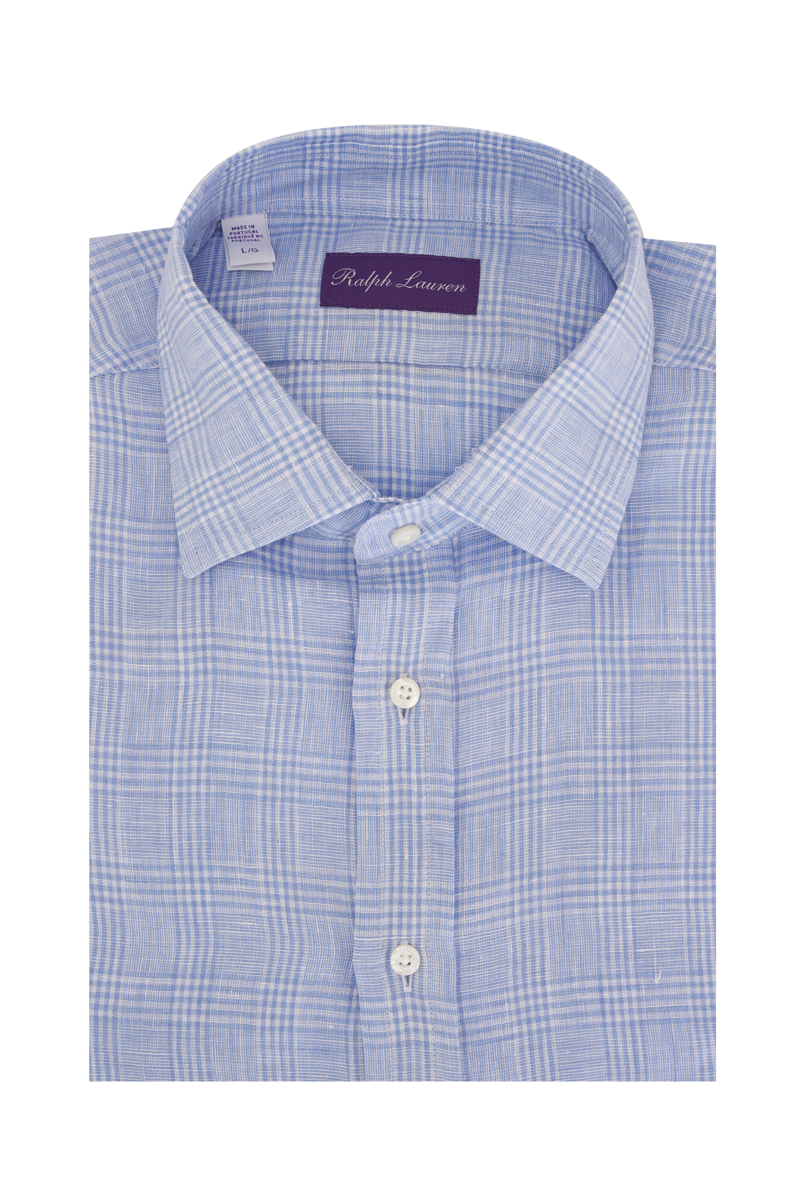 Ralph Lauren Purple Label - Lavender Glen Check Linen Sport Shirt