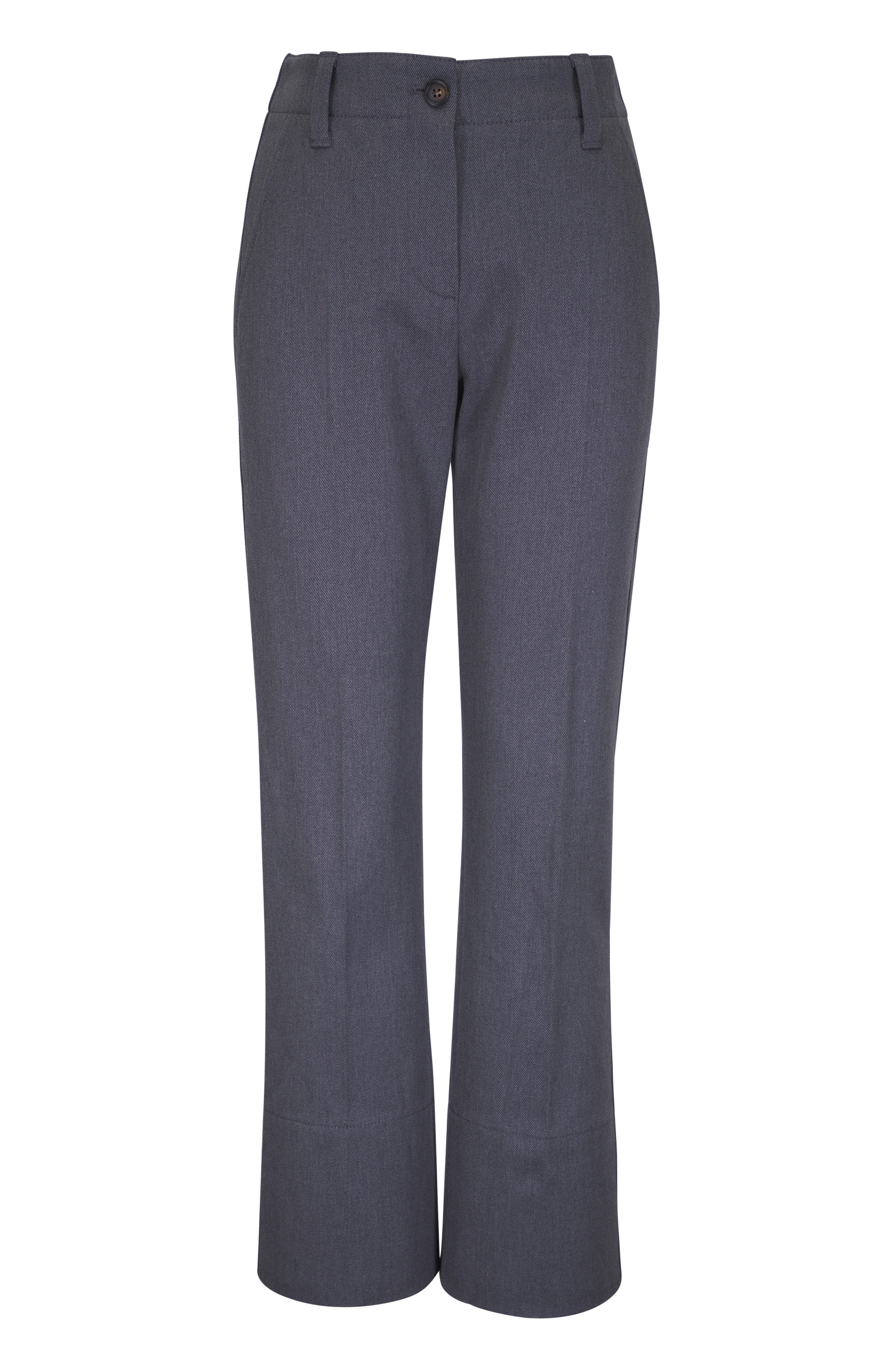パンツ Brunello Cucinelli Pantalone In Satin Cady Brunello Cucinelli - Cady Iron Satin Front Seam Pant