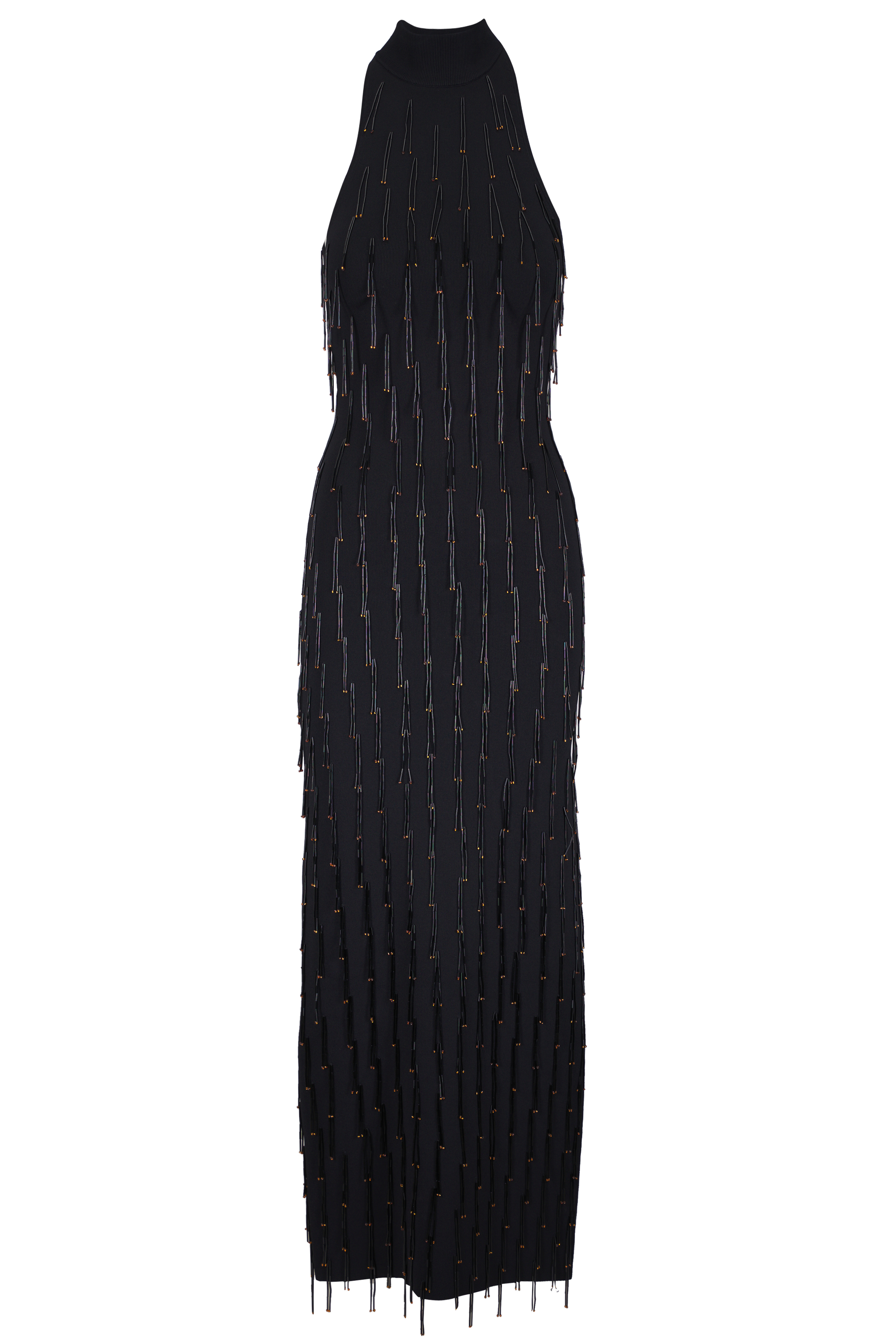 Brunello Cucinelli - Black Stretch Cotton Monili Tie Dress