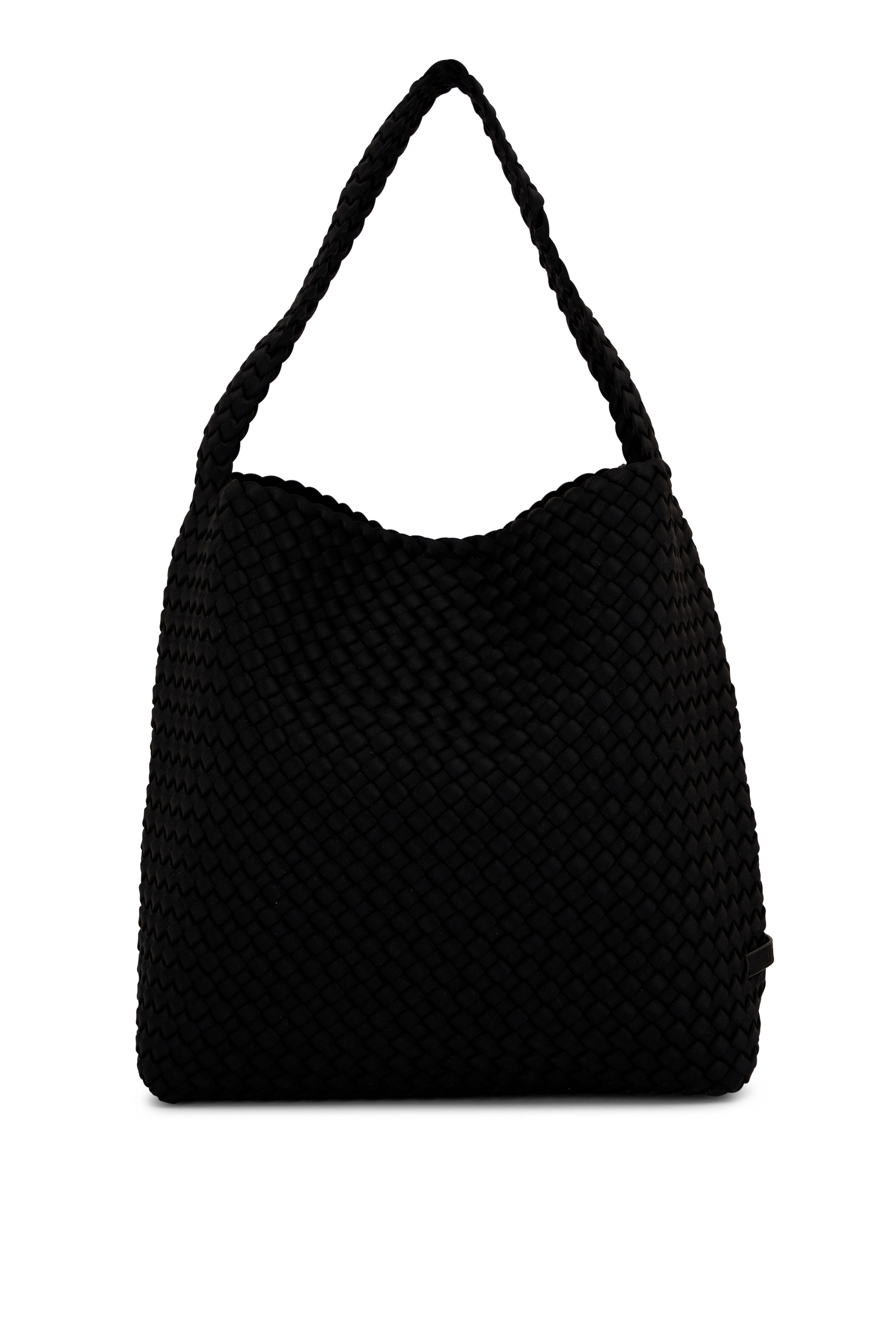 DIAMOND SOFT HOBO/M, Black Soft Calf Leather Hobo Bag with Chain Strap, Spring 2023 collection
