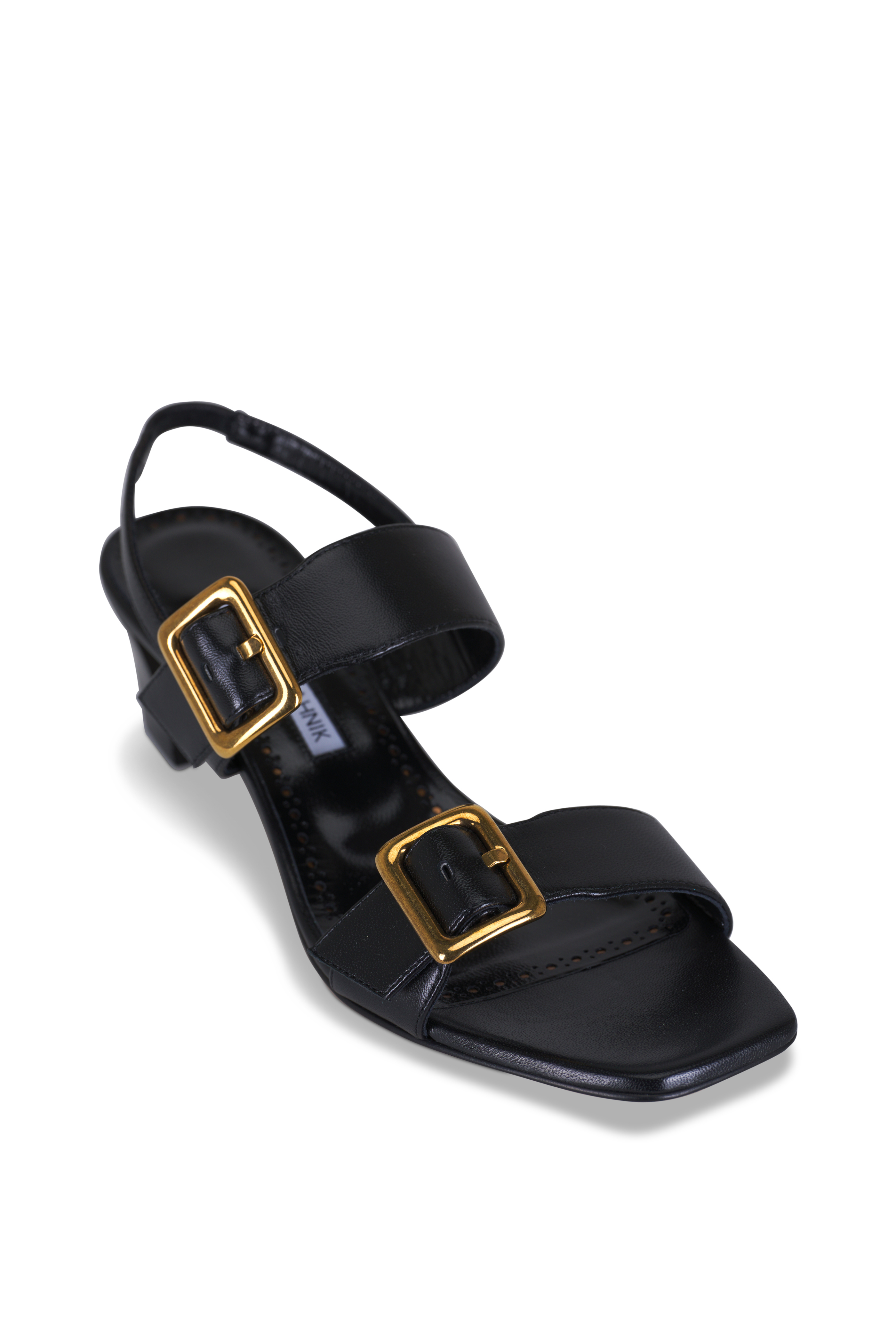 Prada - Black Triangle Jacquared Sandal, 35mm | Mitchell Stores