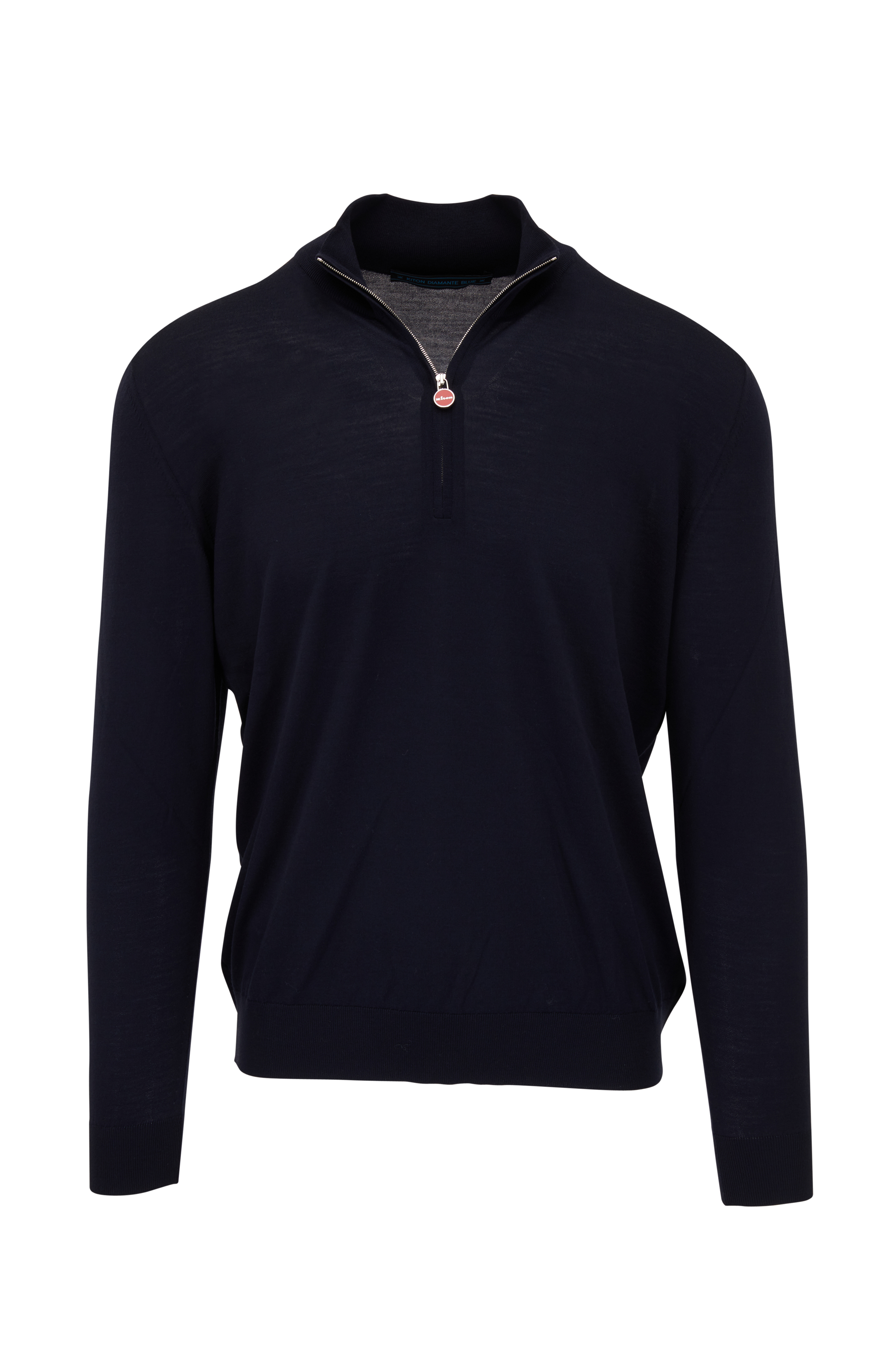 Kiton - Green Wool Quarter Zip Pullover | Mitchell Stores