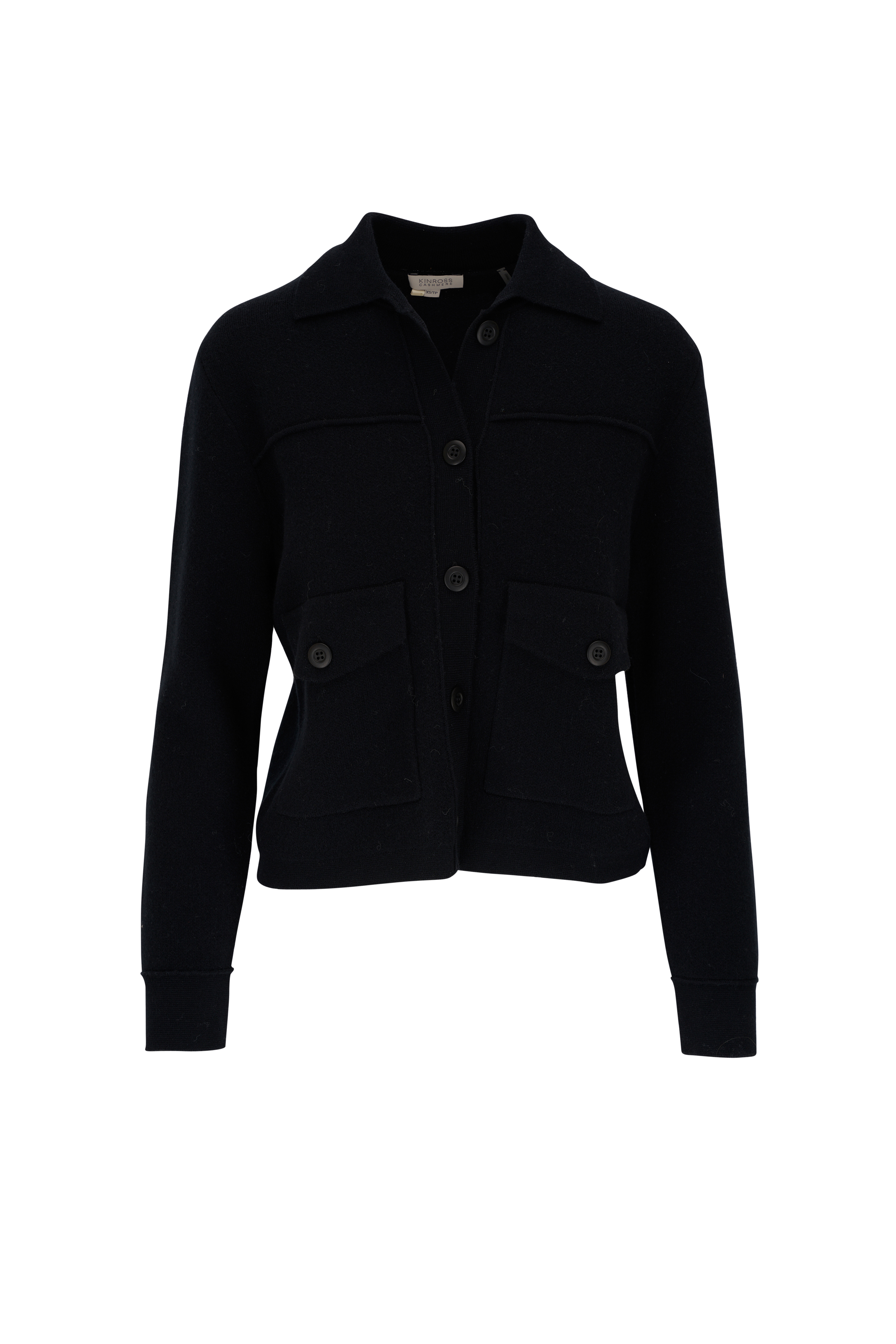 Akris Punto - Black Wool Single Snap Cardigan | Mitchell Stores