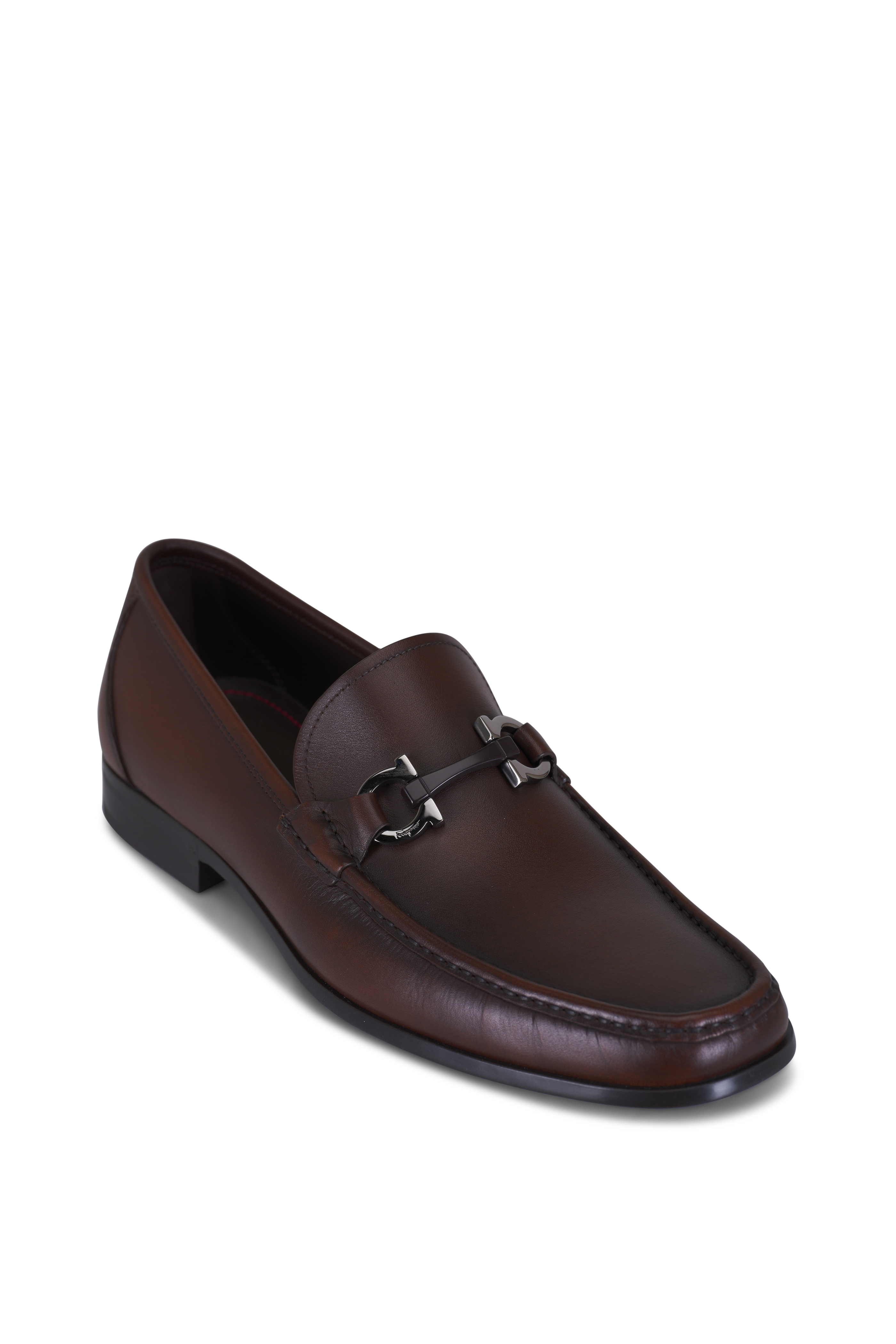 Ferragamo - Funes Hickory Brown Leather Loafer | Mitchell Stores