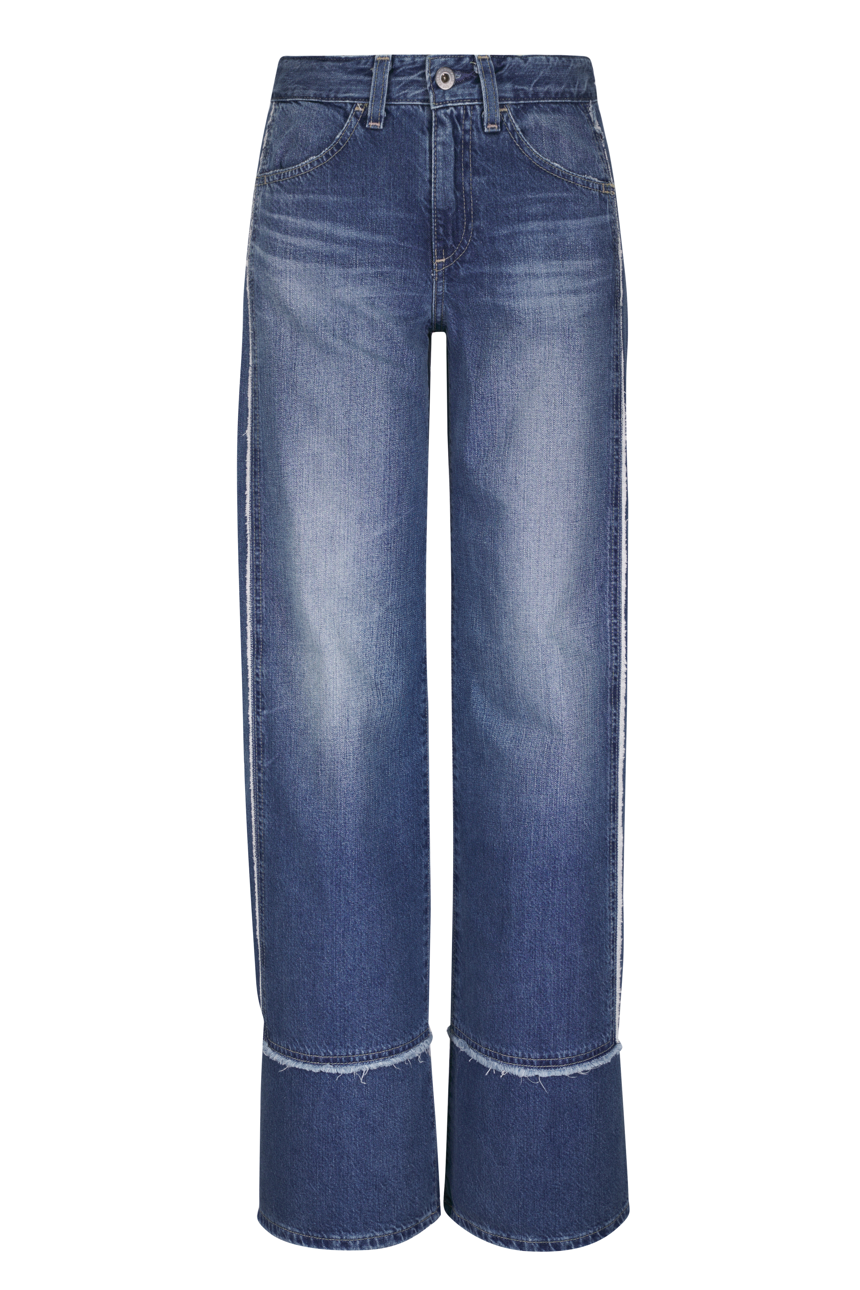 パンツ L'Appartement cropped wide denim 27 Ampersand Avenue 518 Denim - Heavy Distressed Wide Leg Crop