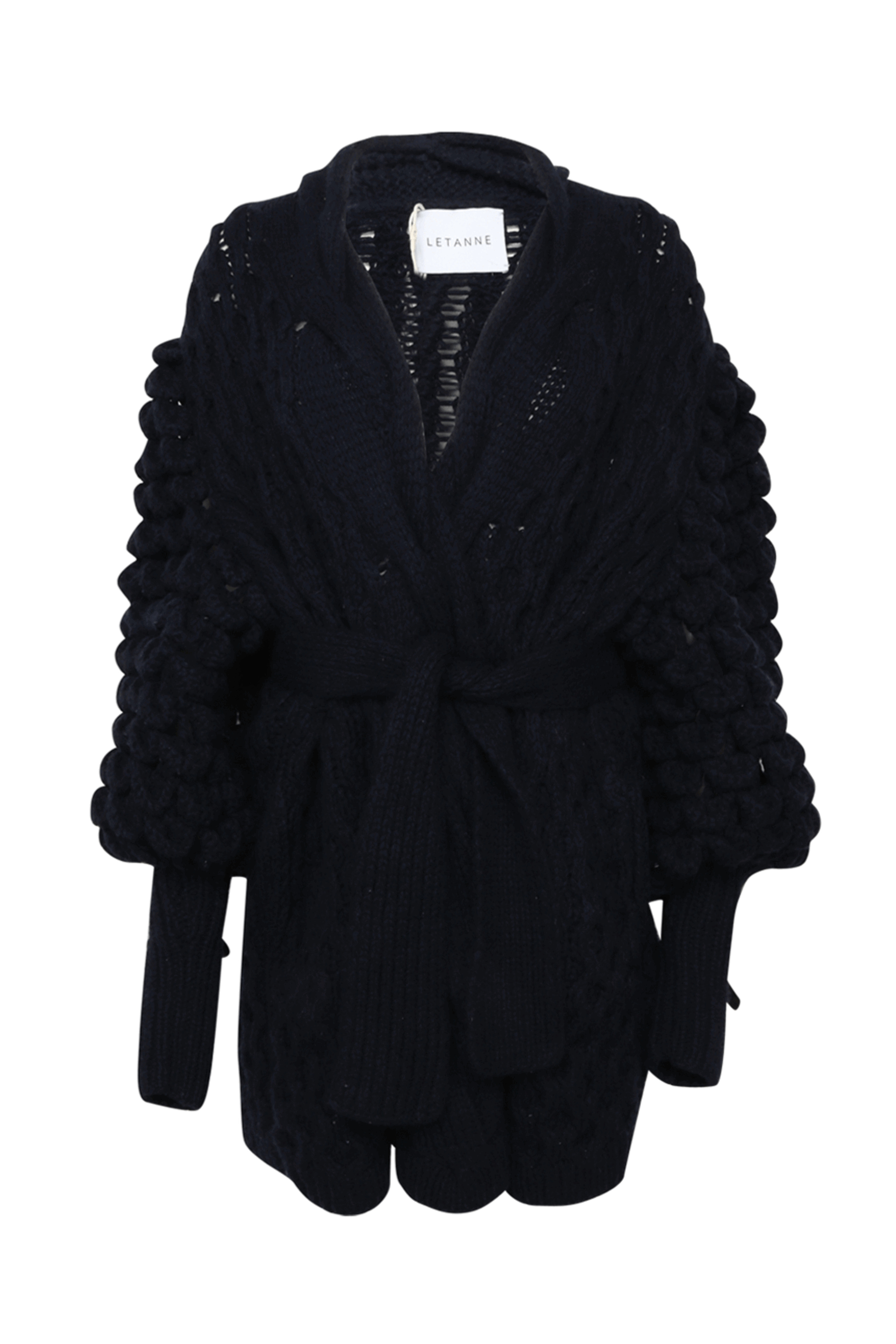 Khaite - Antonia Navy Leather Faux Fur Collar Moto Jacket