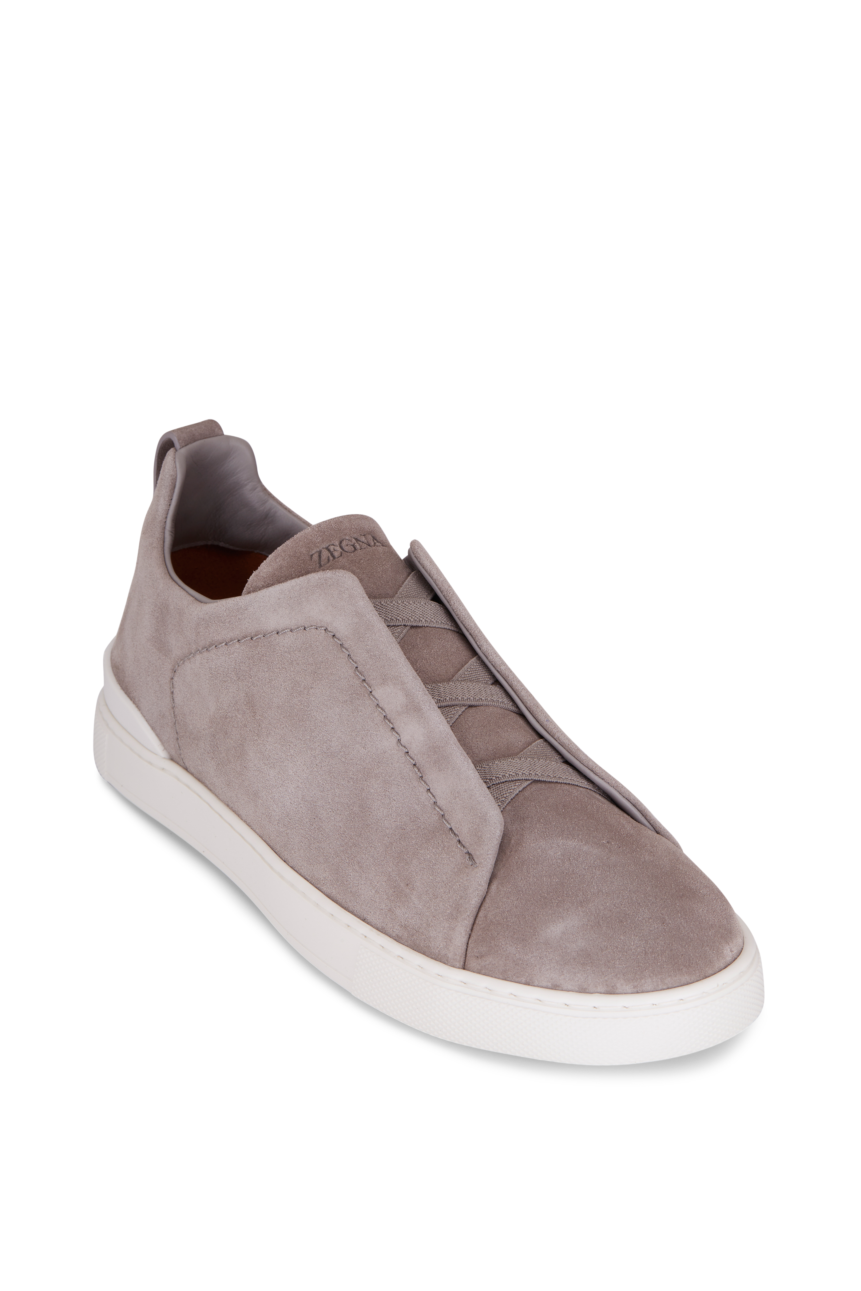 スニーカー SANTONI Men Sneakers 385571 MBGT21920PNNGBSXE42 GREY Santoni - Iconic Gray Metallic Leather Sneaker | Mitchell Stores