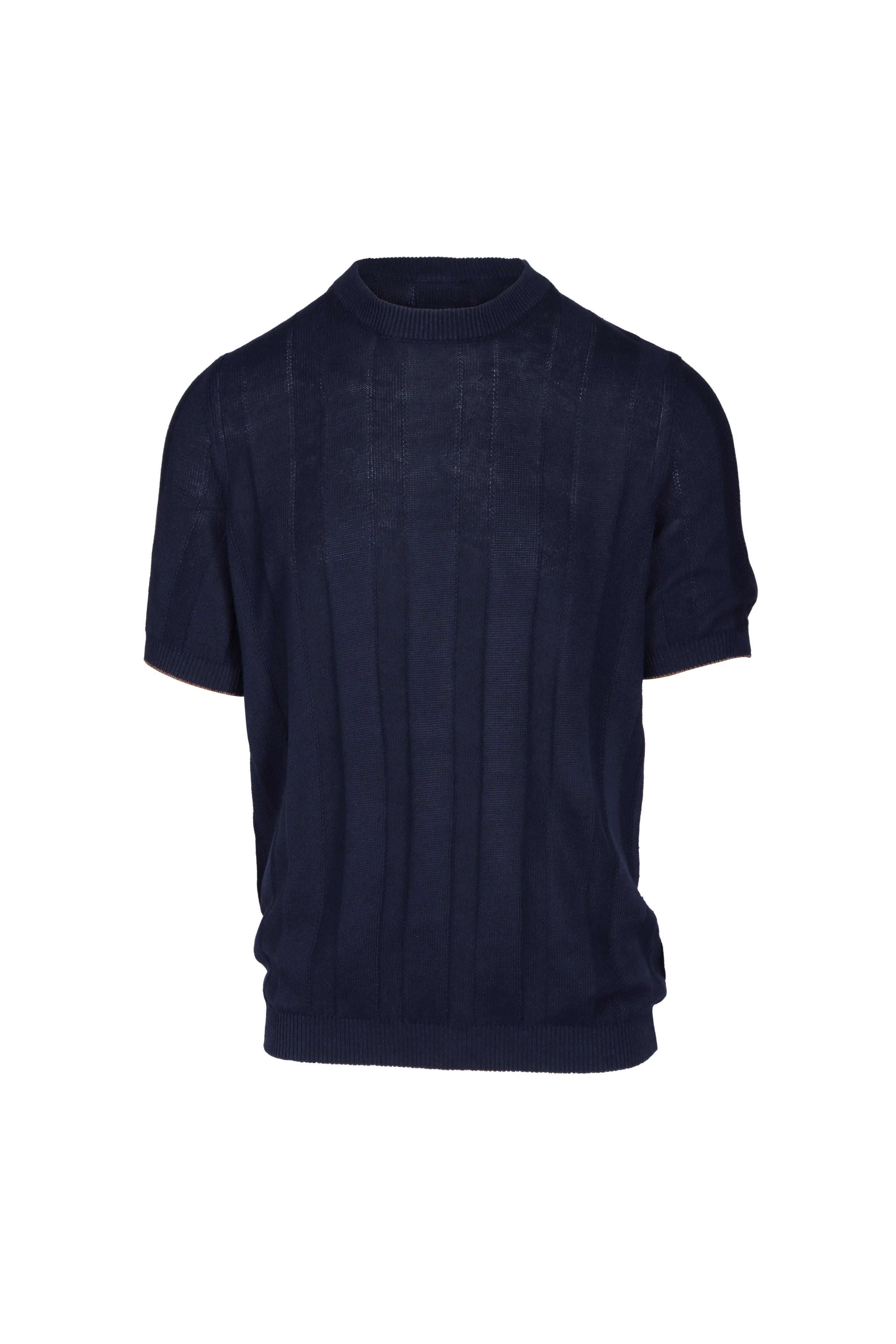 Loro Piana 青 ラウンドネック 半袖セーター Loro Piana - Deep Blue Front Button Cardigan | Mitchell Stores