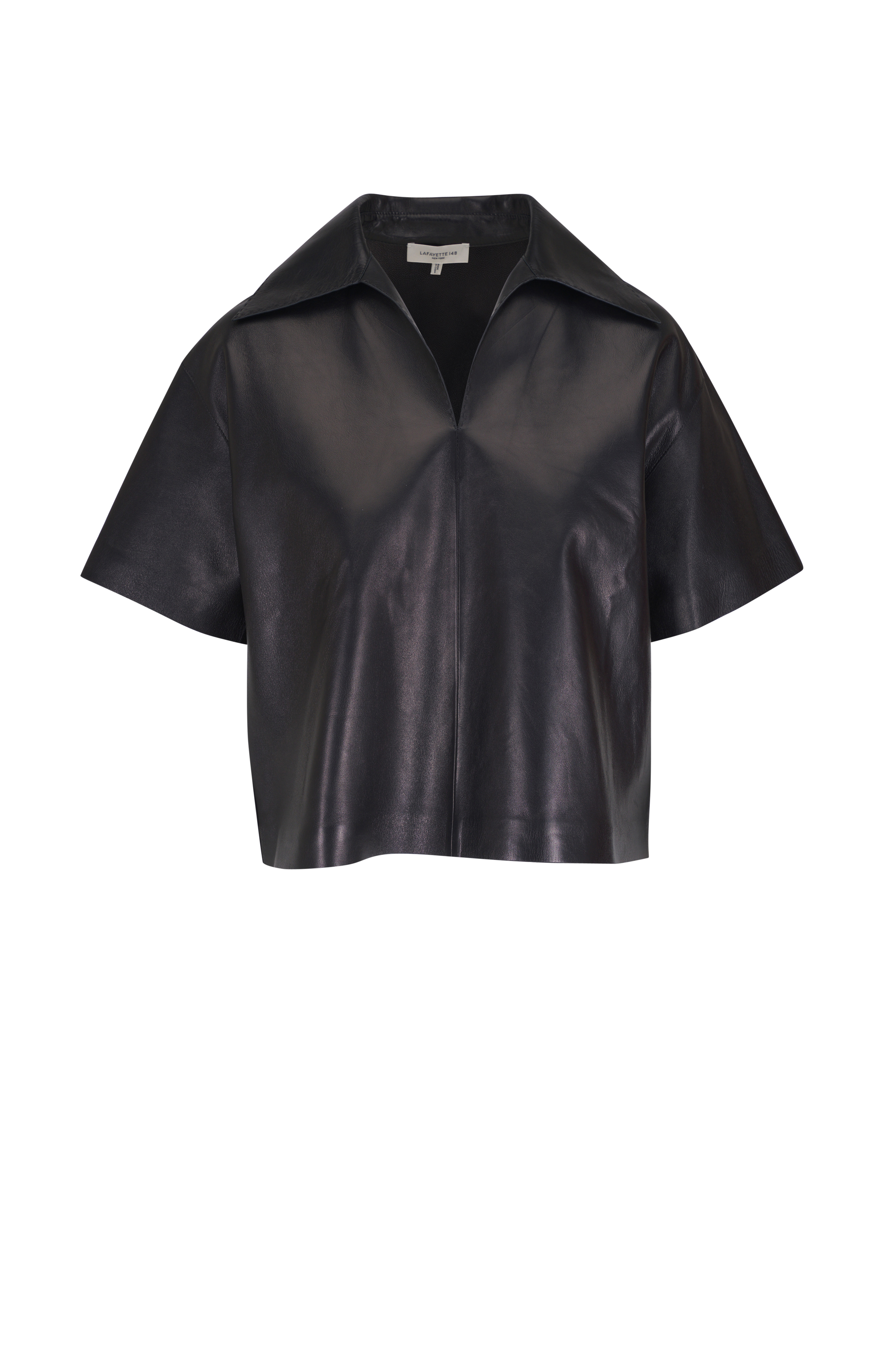 Lafayette 148 New York - Black Silk Georgette Turtleneck Blouse