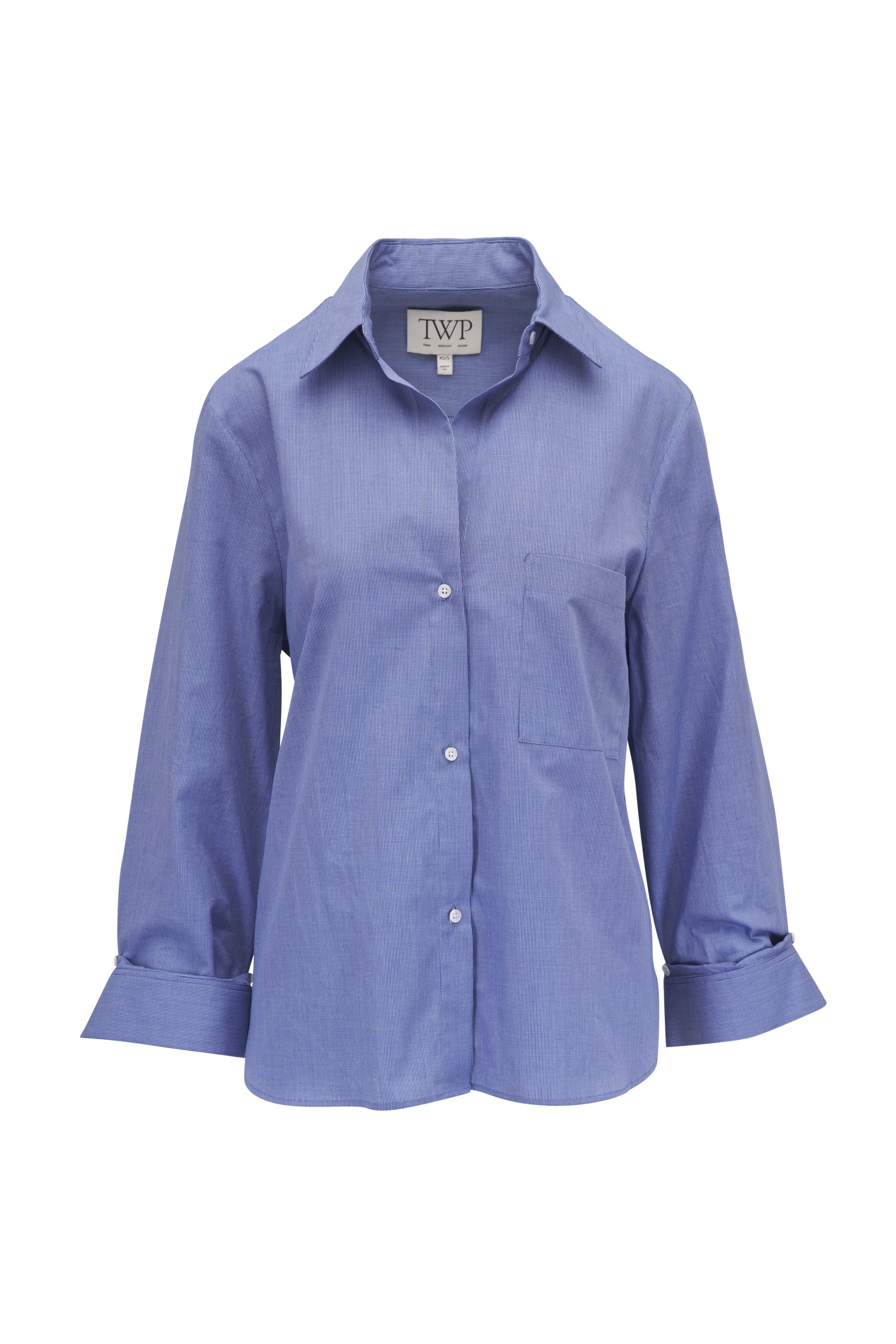 TWP - Ex T Crystal Collar Vintage Wash Denim Top