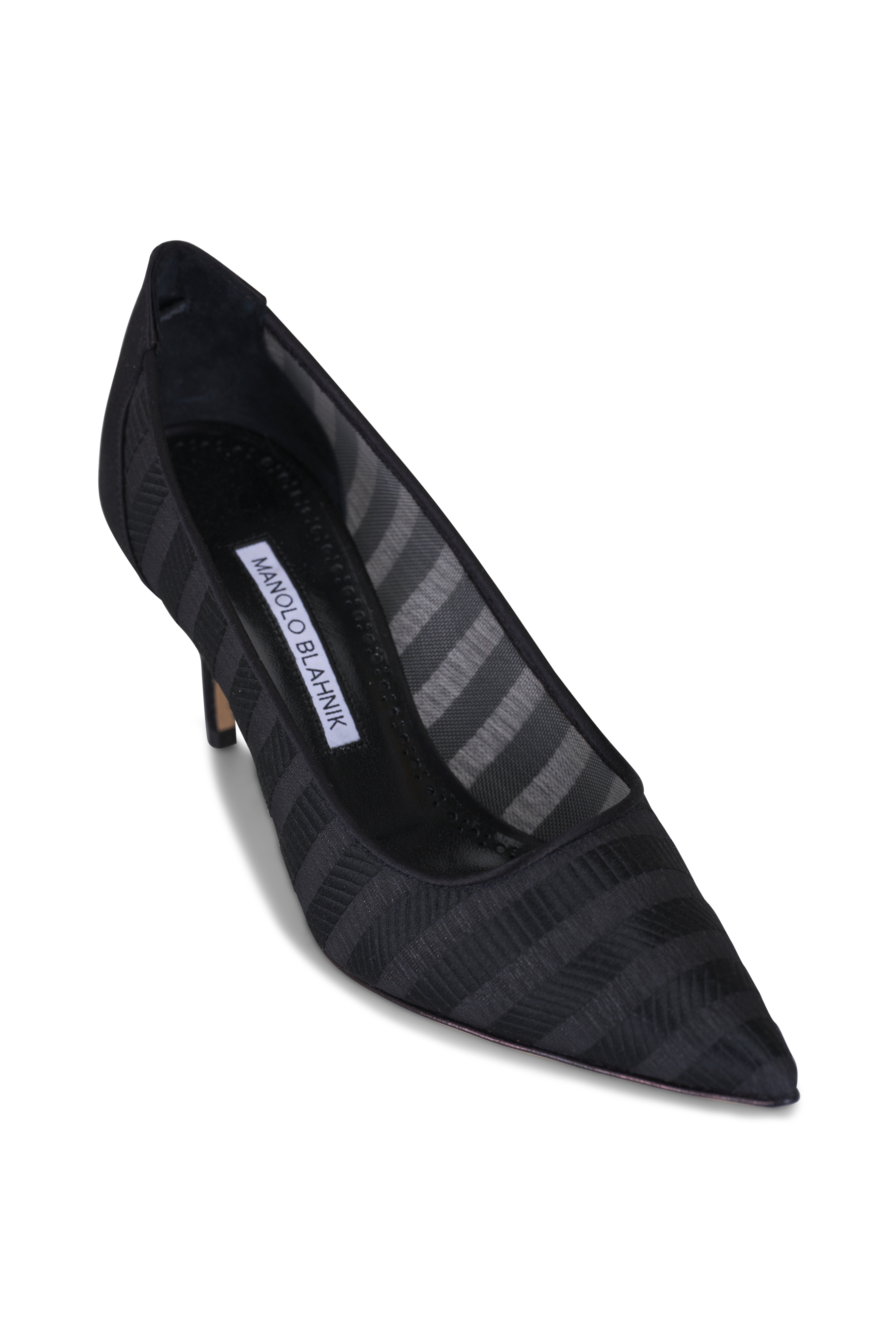 Manolo Blahnik - Maysale Graphite Embossed Leather Pump, 50mm