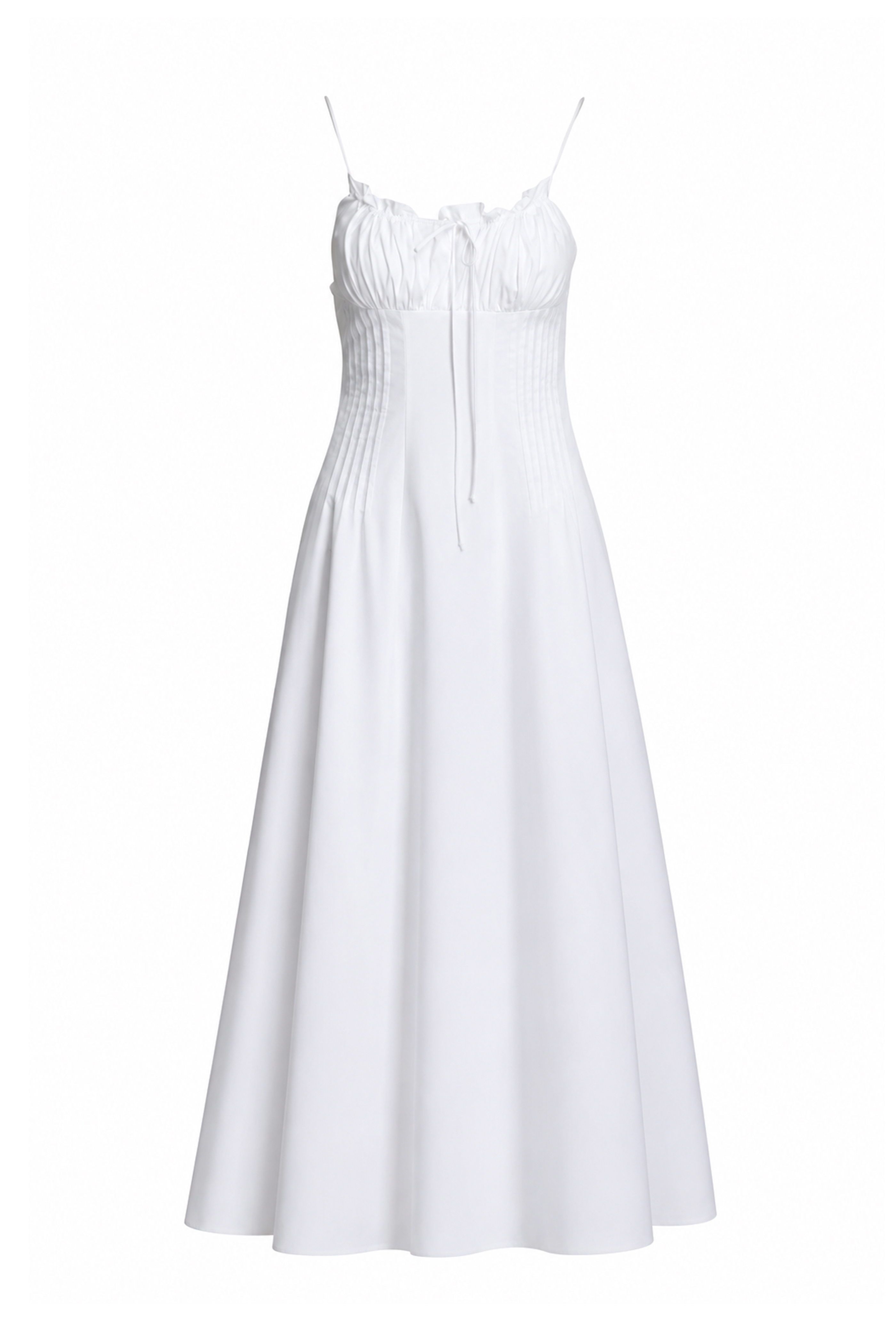 staud wells embroidered dress Staud Wells Embroidered Cotton Poplin Fit & Flare Midi-Dress