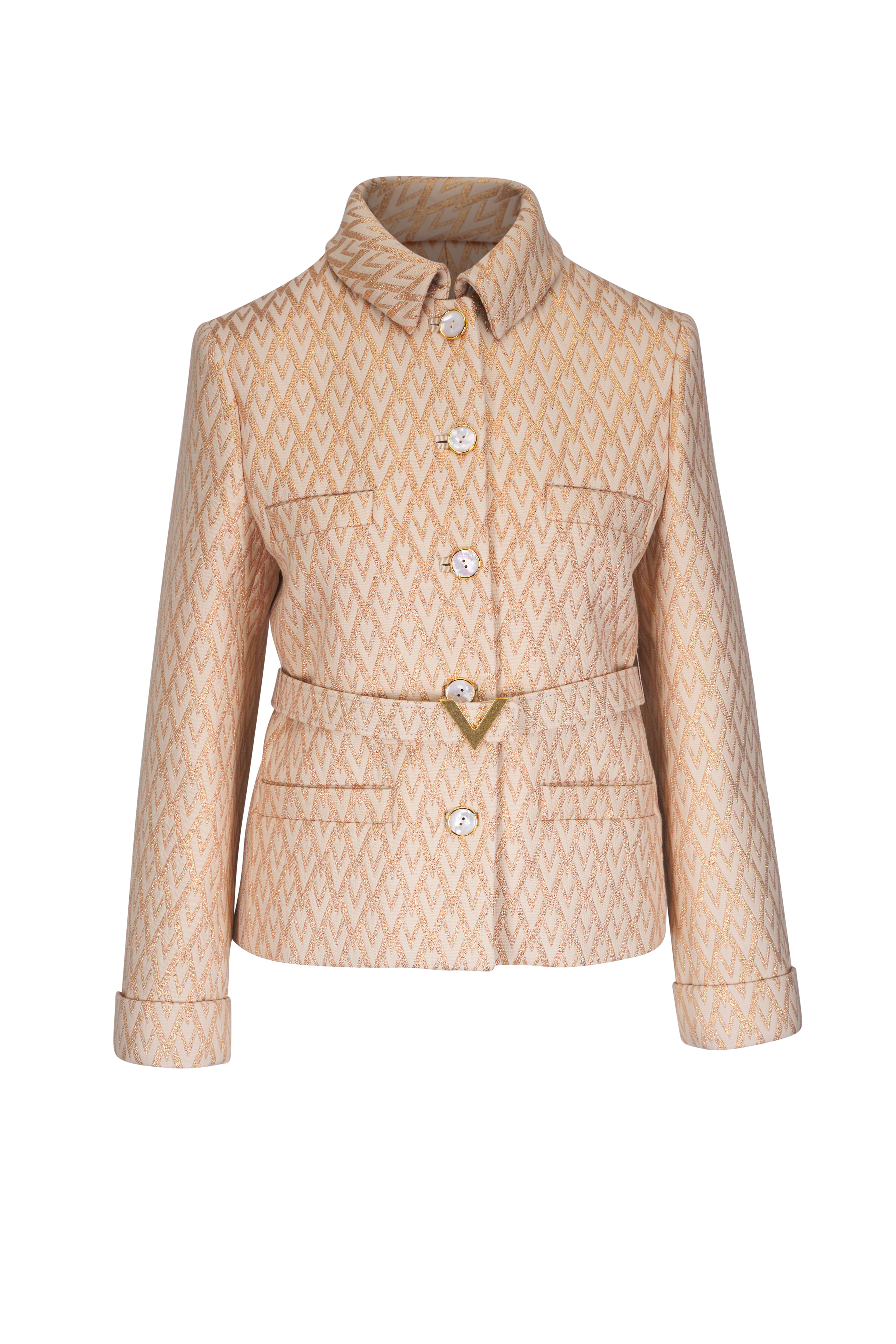 VALENTINO ノーカラージャケット ピンク 4602624L0027 ピンク系 VALENTINO(ヴァレンティノ) ジャケット(レディース