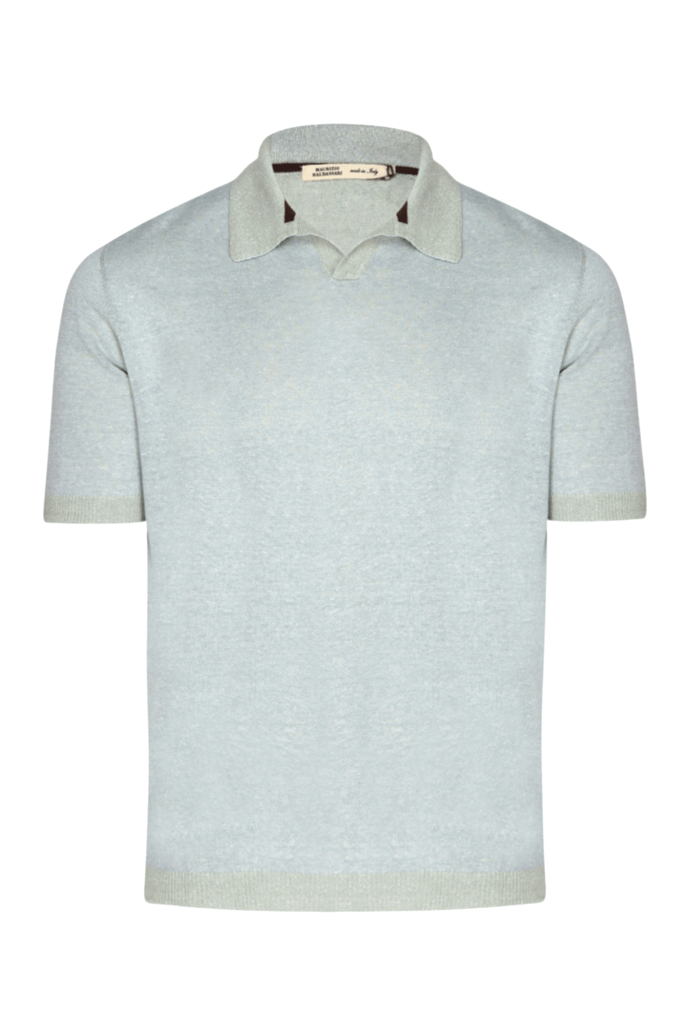 トップス 00s Ermenegildo Zegna knit polo y2k Zegna - Gray & White Textured Polo | Mitchell Stores