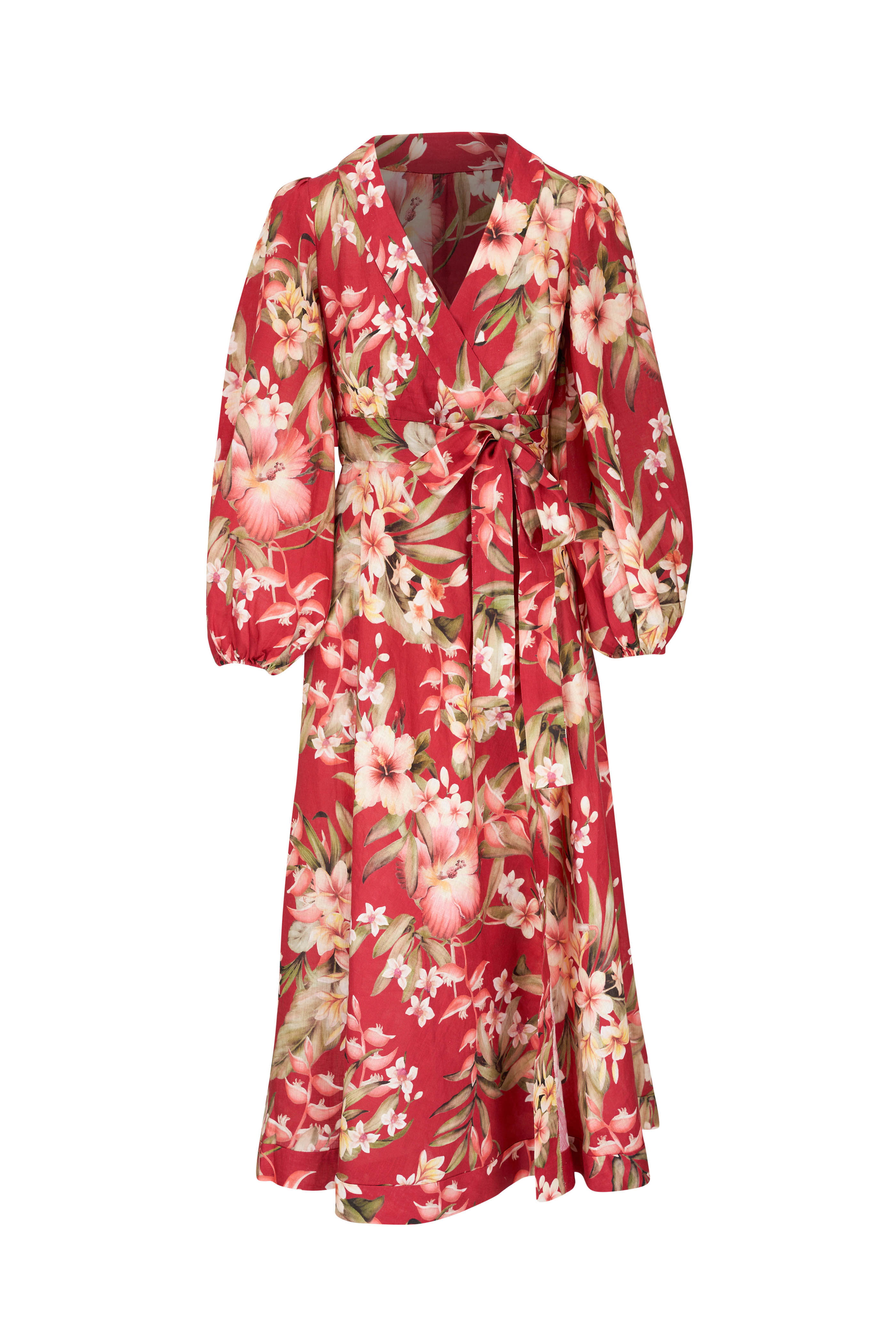 Zimmermann - August Belted Floral Linen Mini Dress