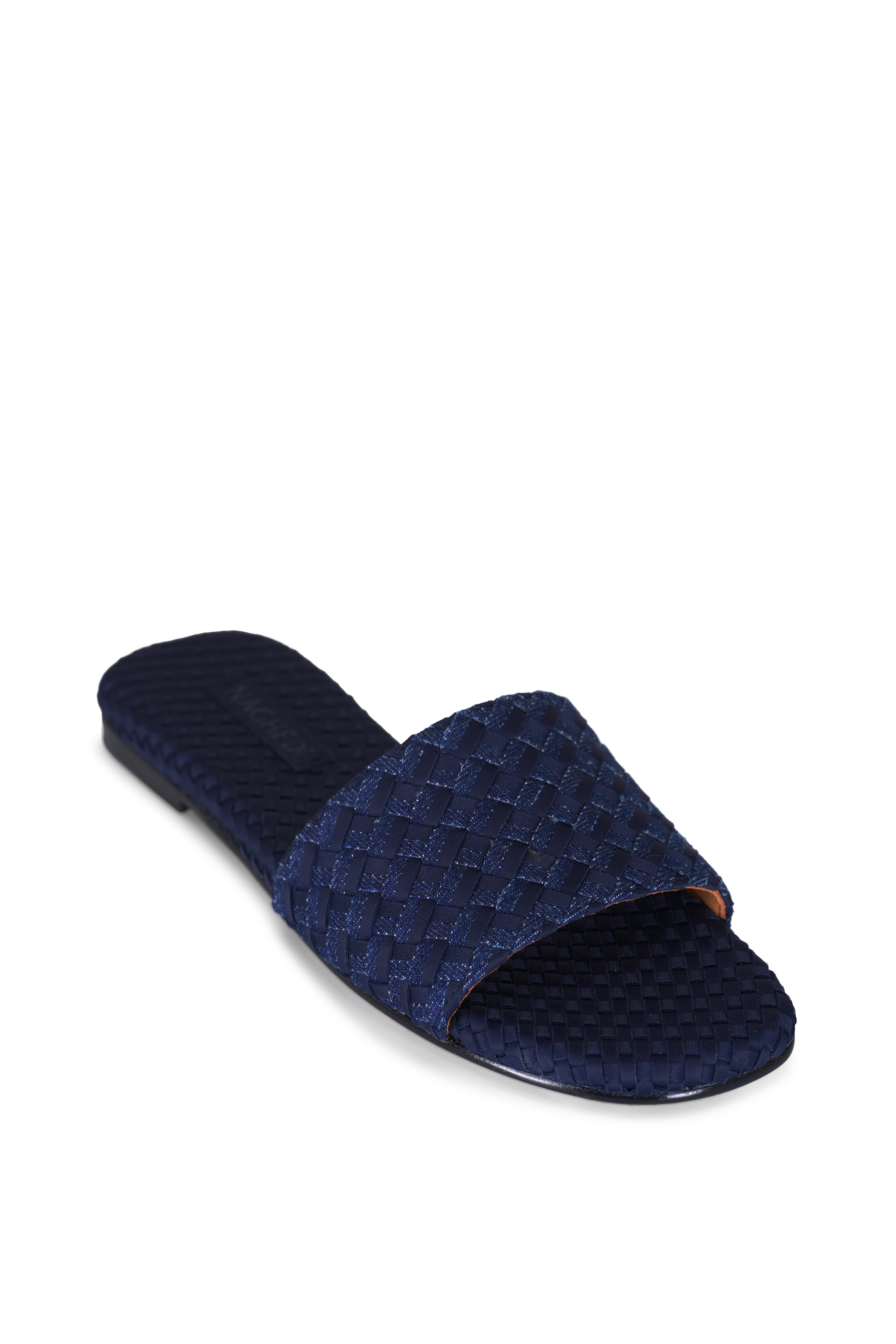 Tory Burch - Miller Blue & White Logo Thong Sandals