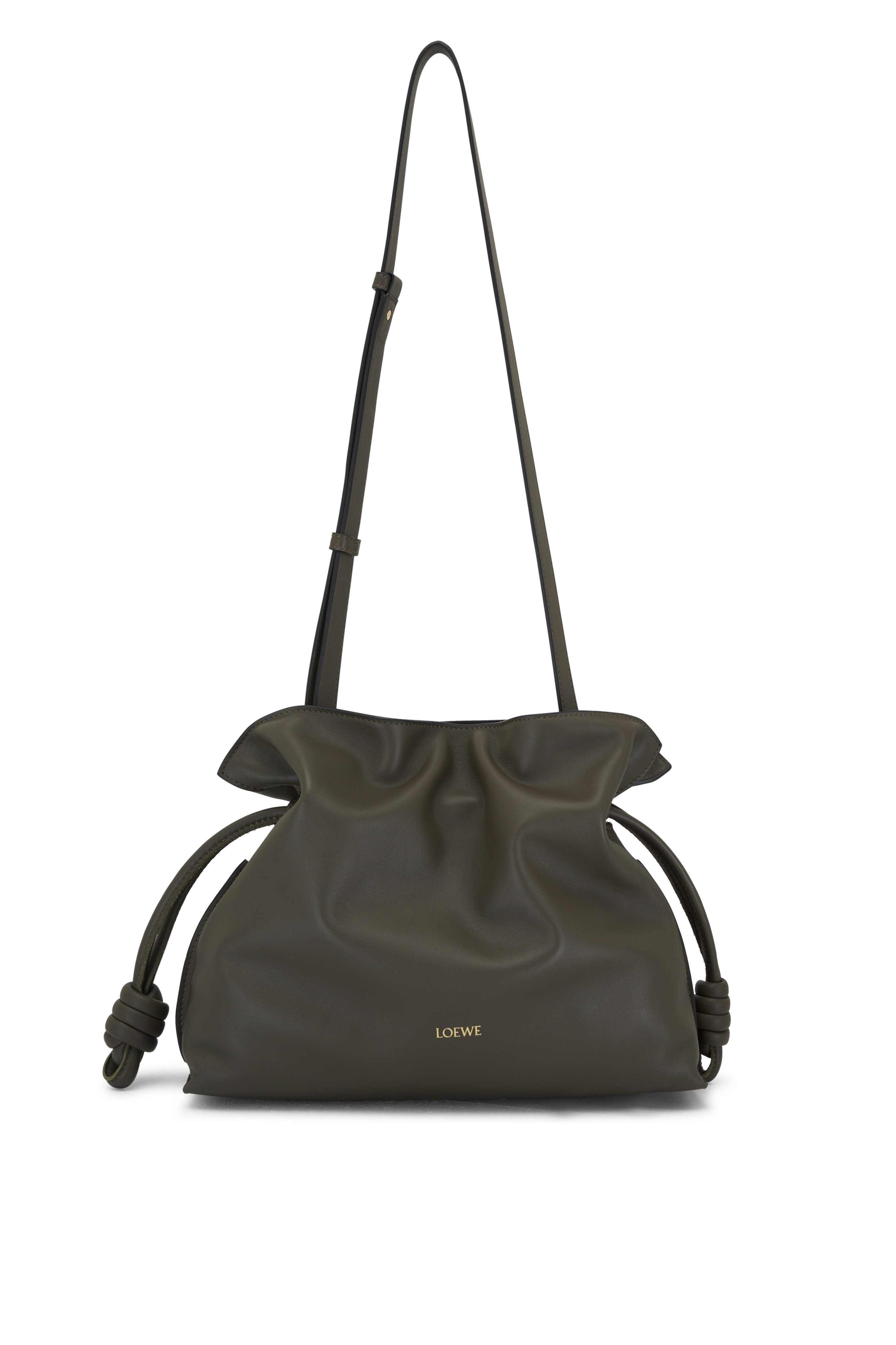 ショルダーバッグ・ポシェット LOEWE KHAKI NAPPA LEATHER LARGE FLAMENCO SHOULDER BAG Loewe Khaki Nappa Leather Large Flamenco Shoulder Bag in