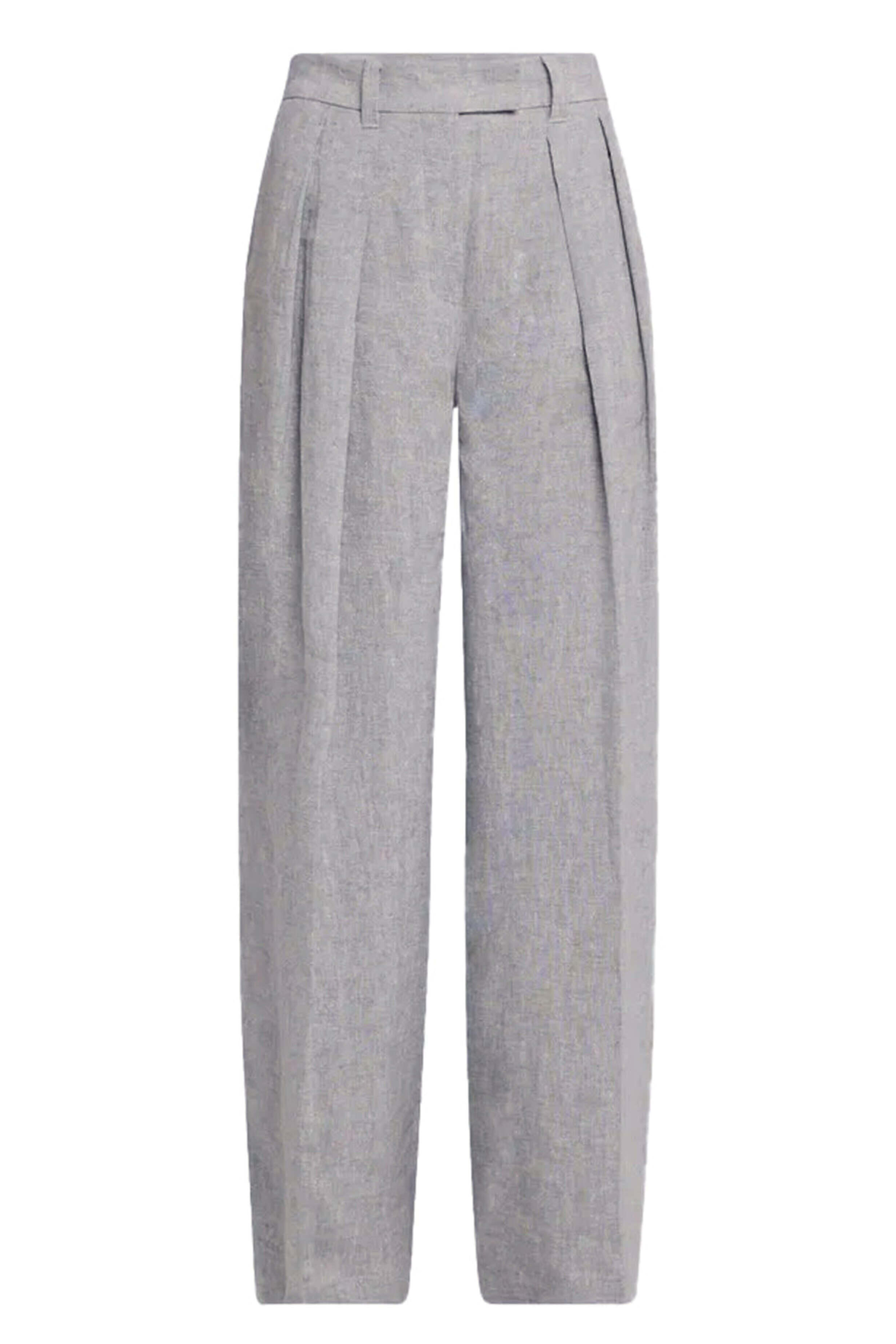 Leisure fit trousers with pleats for Man in Khaki | Brunello