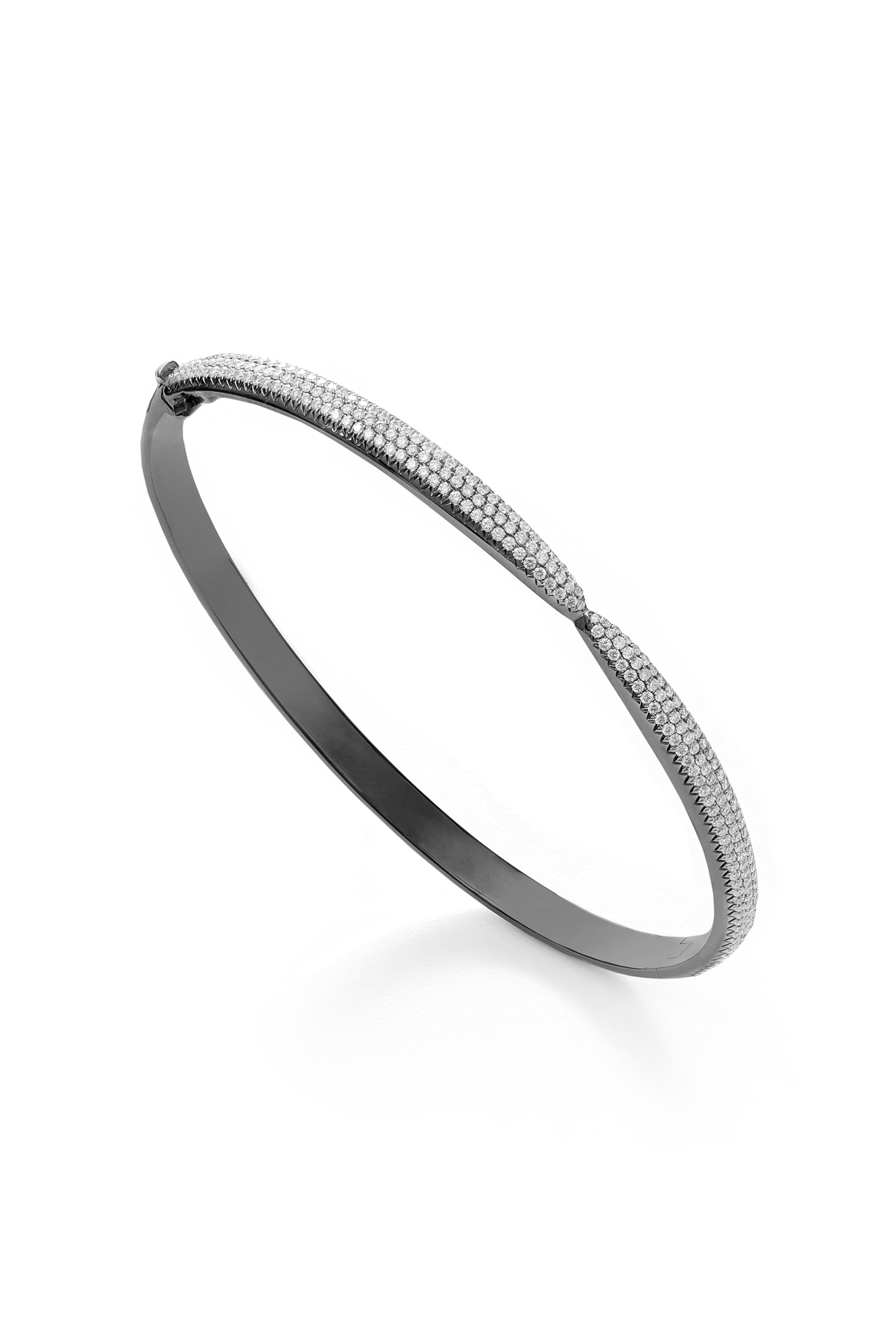 Maria Canale - Yellow Gold Wave Diamond Eternity Bangle