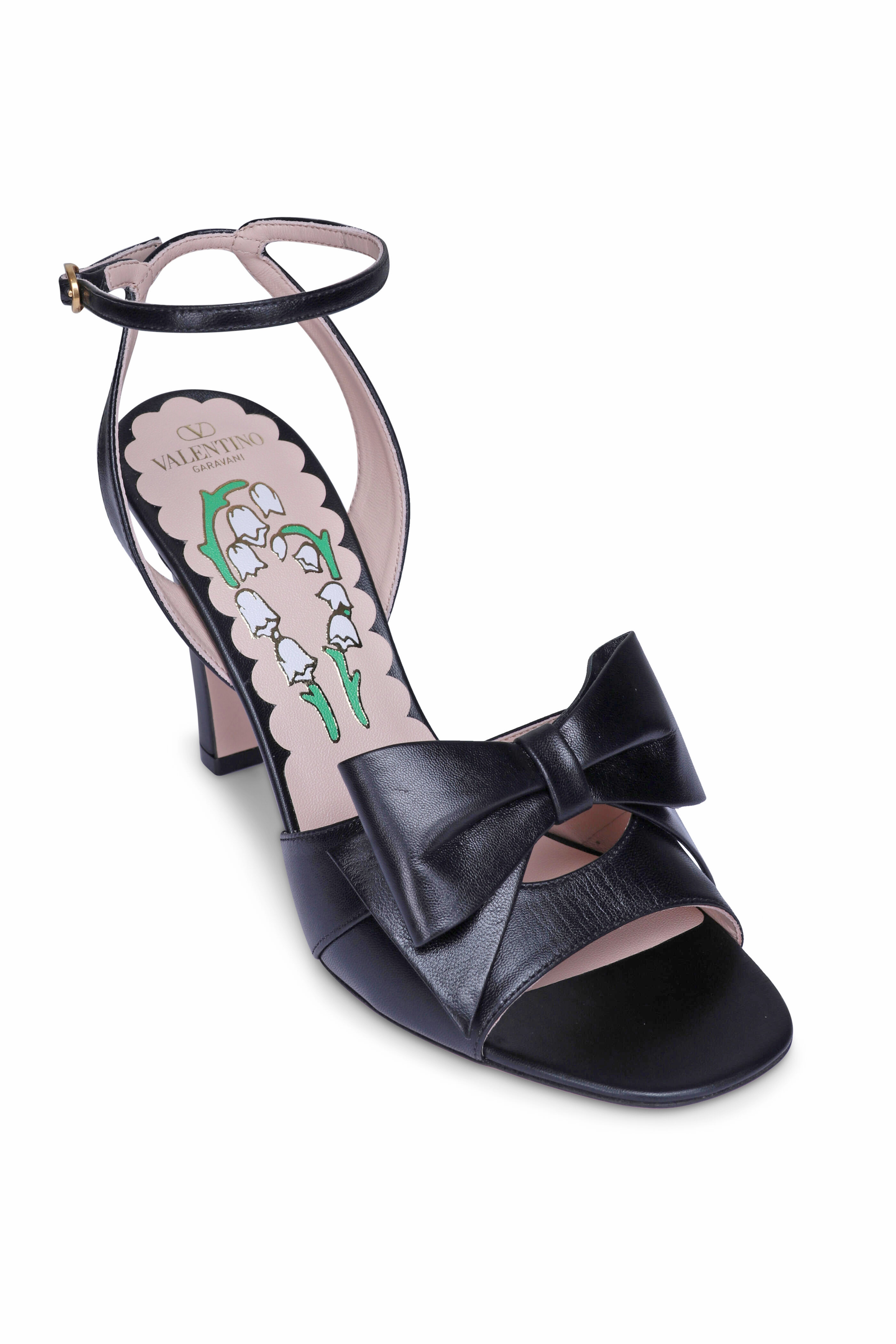 Valentino Garavani - Toile Iconographe Black Mesh Slide Sandal