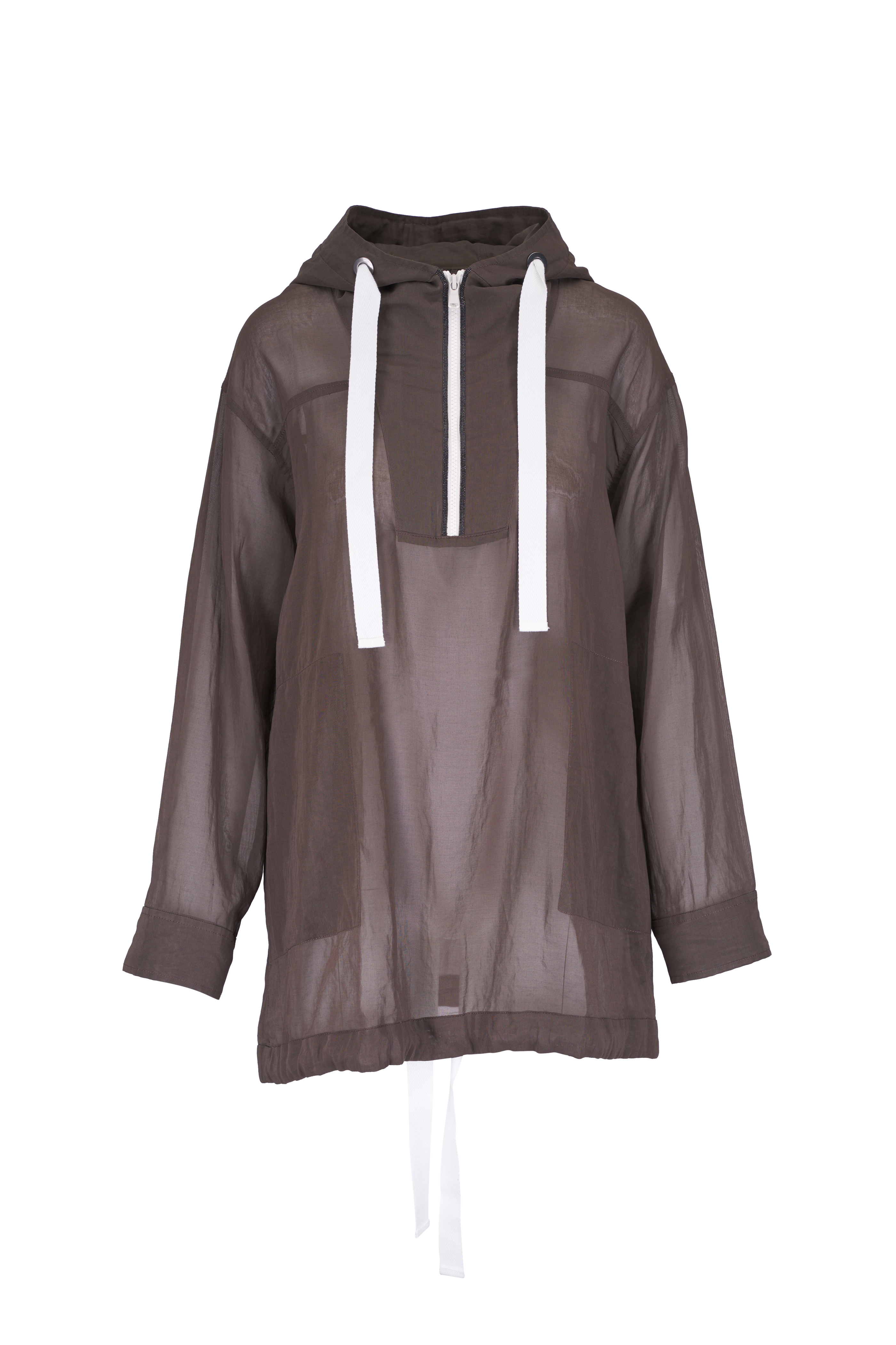 Brunello Cucinelli - Silver Lurex Hooded Down Vest