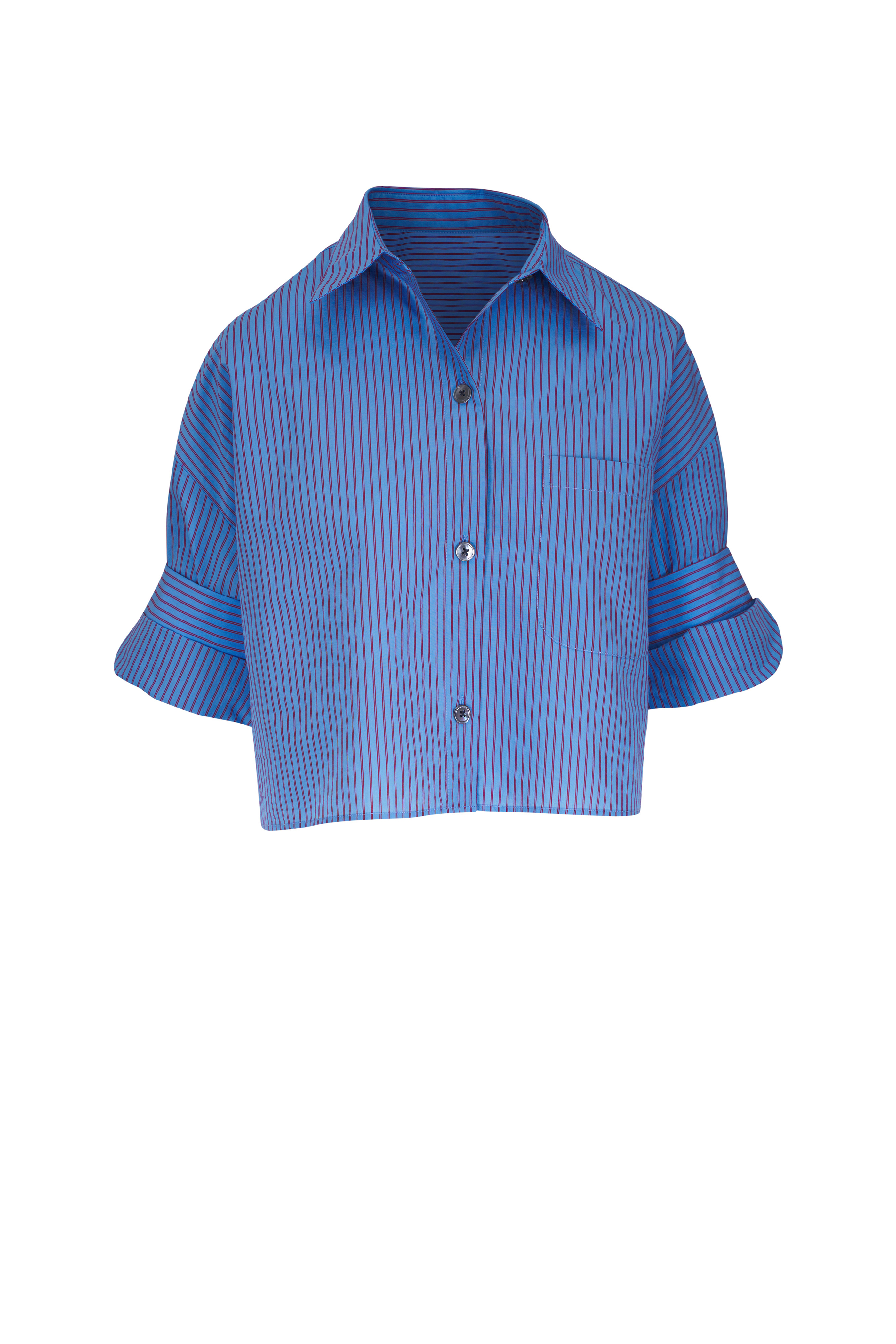 R13 - Pink Overdyed Plaid Shrunken Workshirt | Mitchell Stores