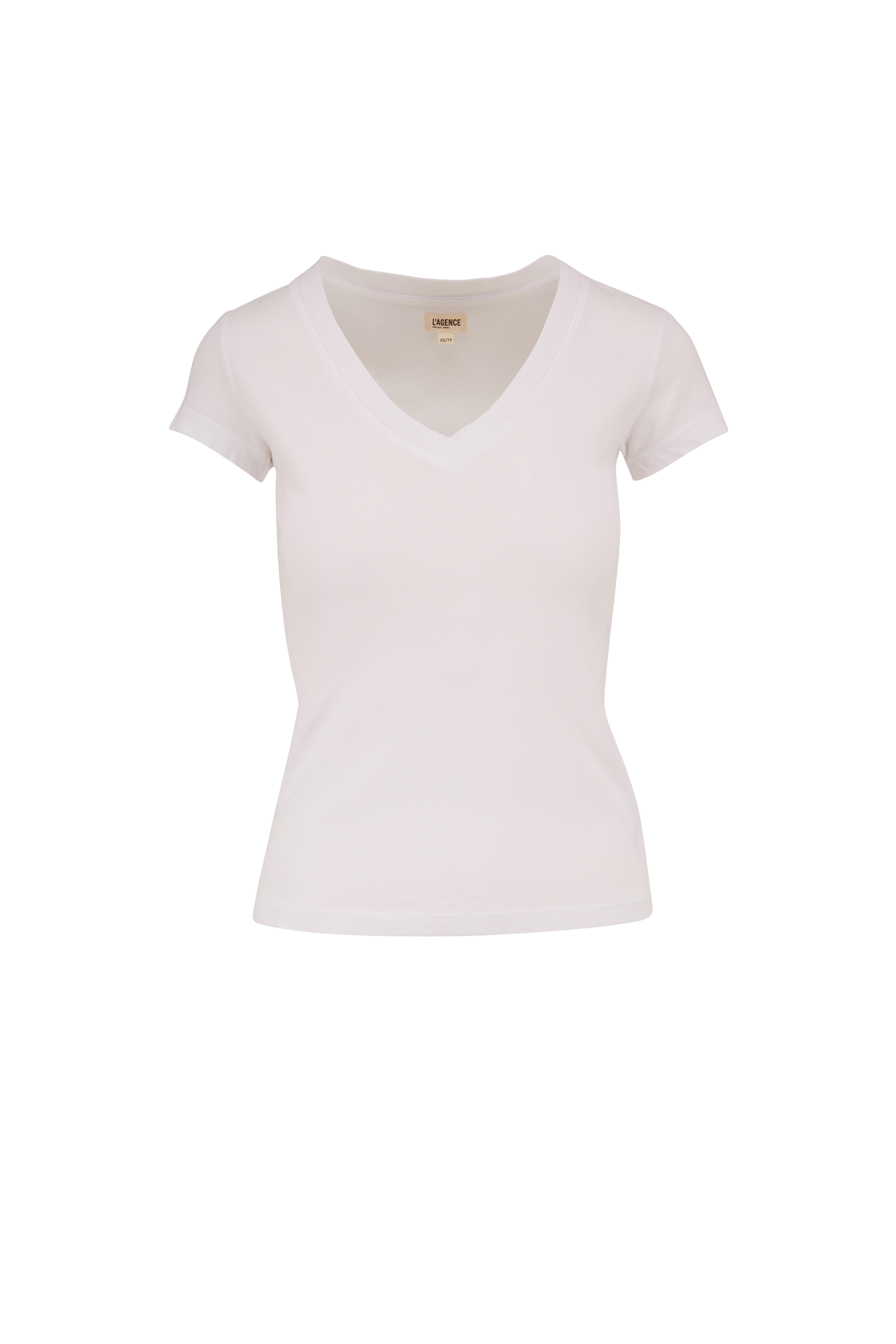 Tシャツ・カットソー Vince SS25 Shirts (M08111576 100WHT) Vince - Optic White Pima Cotton V-Neck T-Shirt | Mitchell Stores
