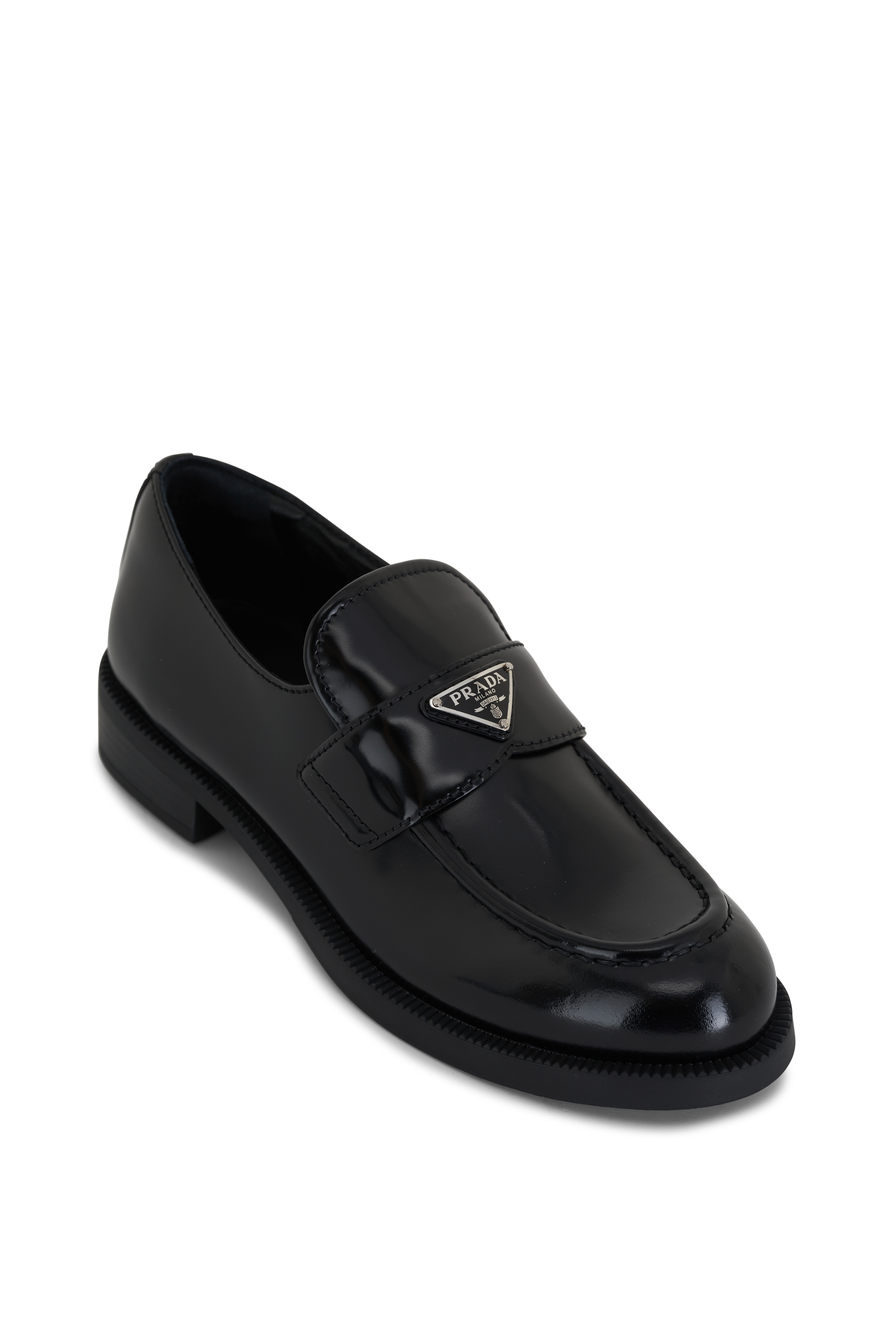 Prada - Calzature Donna Brown Suede Loafer | Mitchell Stores