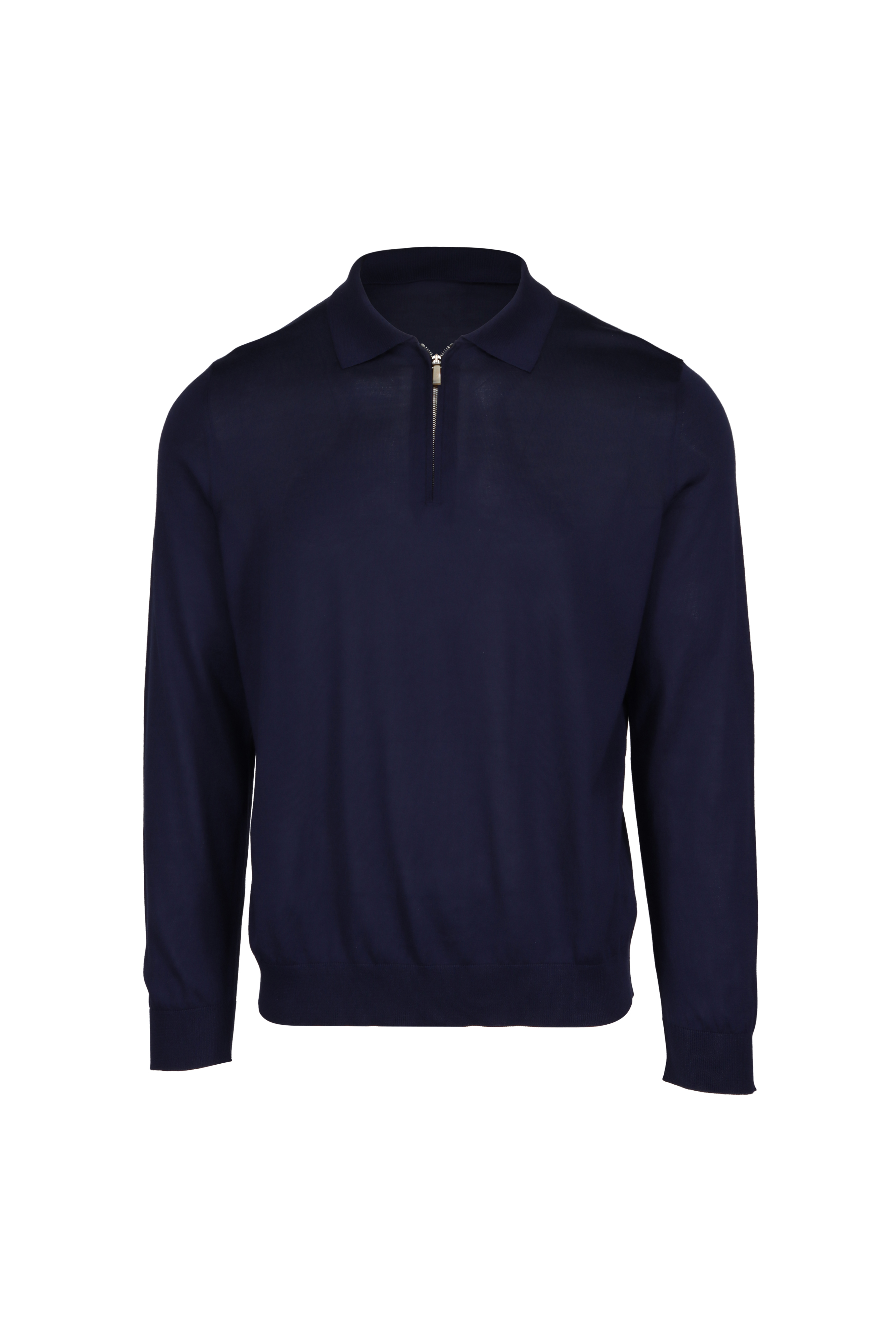Colombo - Dark Blue Wool Quarter Zip Sweater | Mitchell Stores