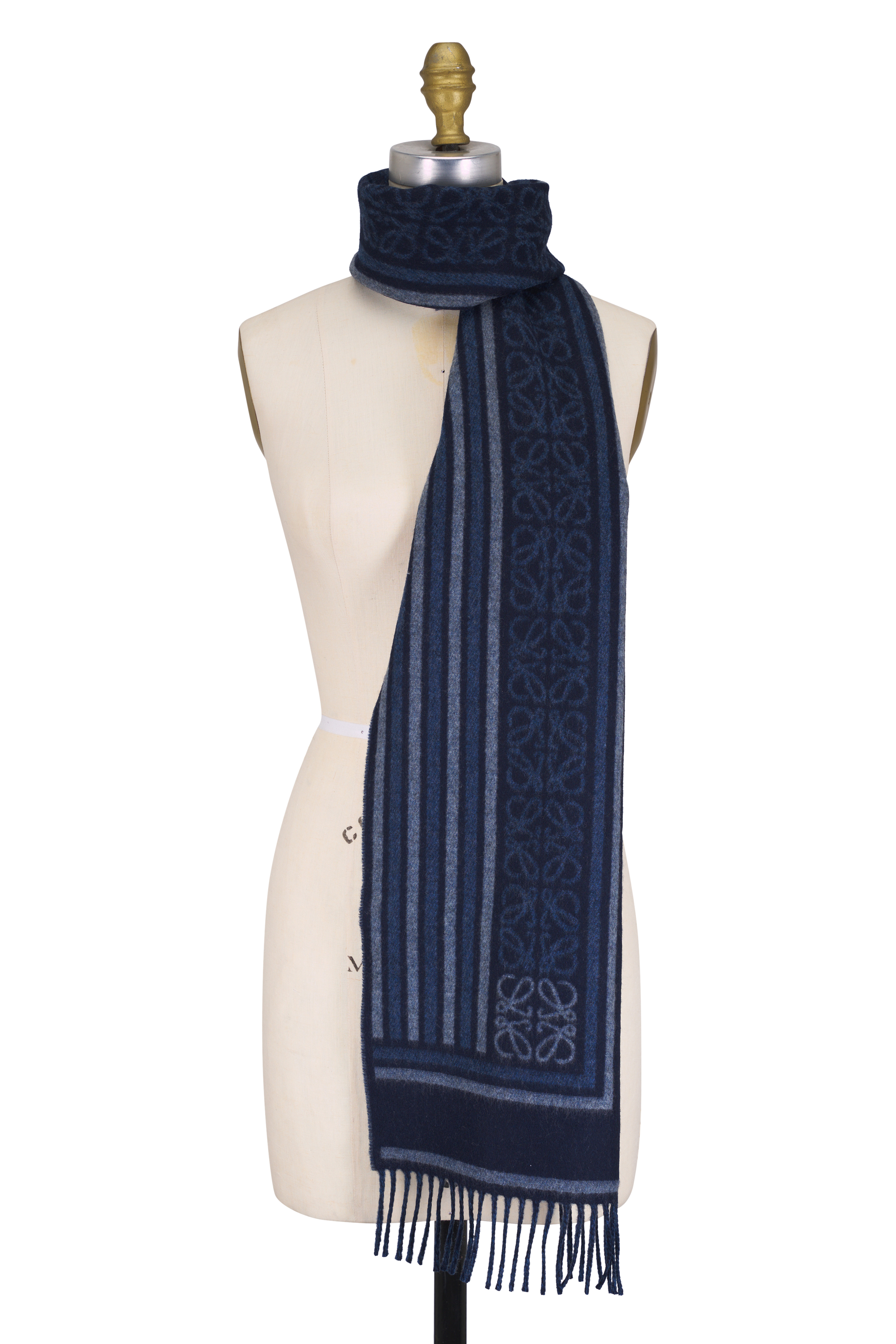 KENZO ケンゾー ANTONIO MARRAS エンブレム ウール ストール Kenzo - Blue Tiger Head Logo Scarf | Mitchell Stores