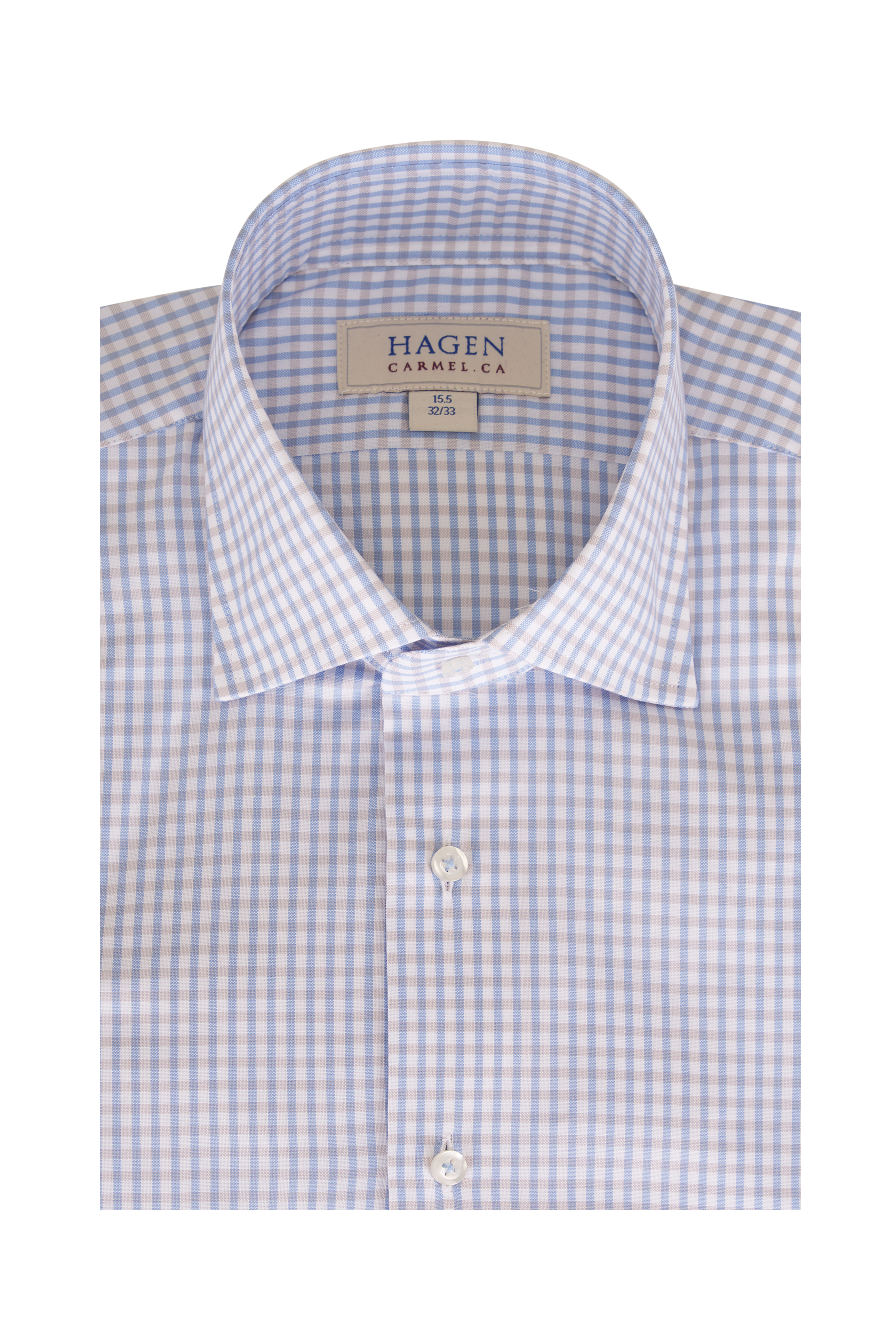hagen dress shirts hagen-carmel-twill-small-blue-check-mb1269450-450