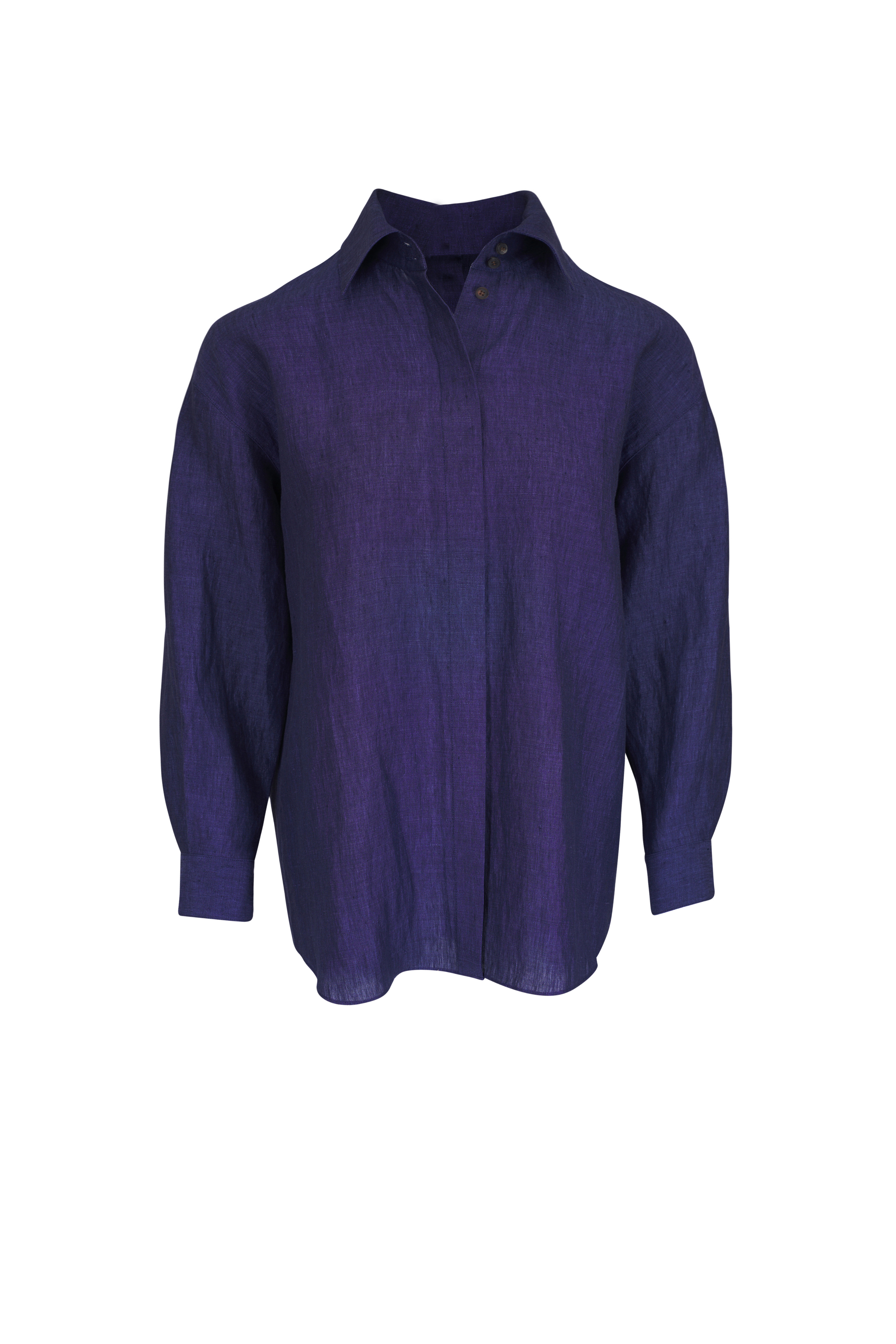 Lafayette 148 New York - Black Silk Georgette Turtleneck Blouse