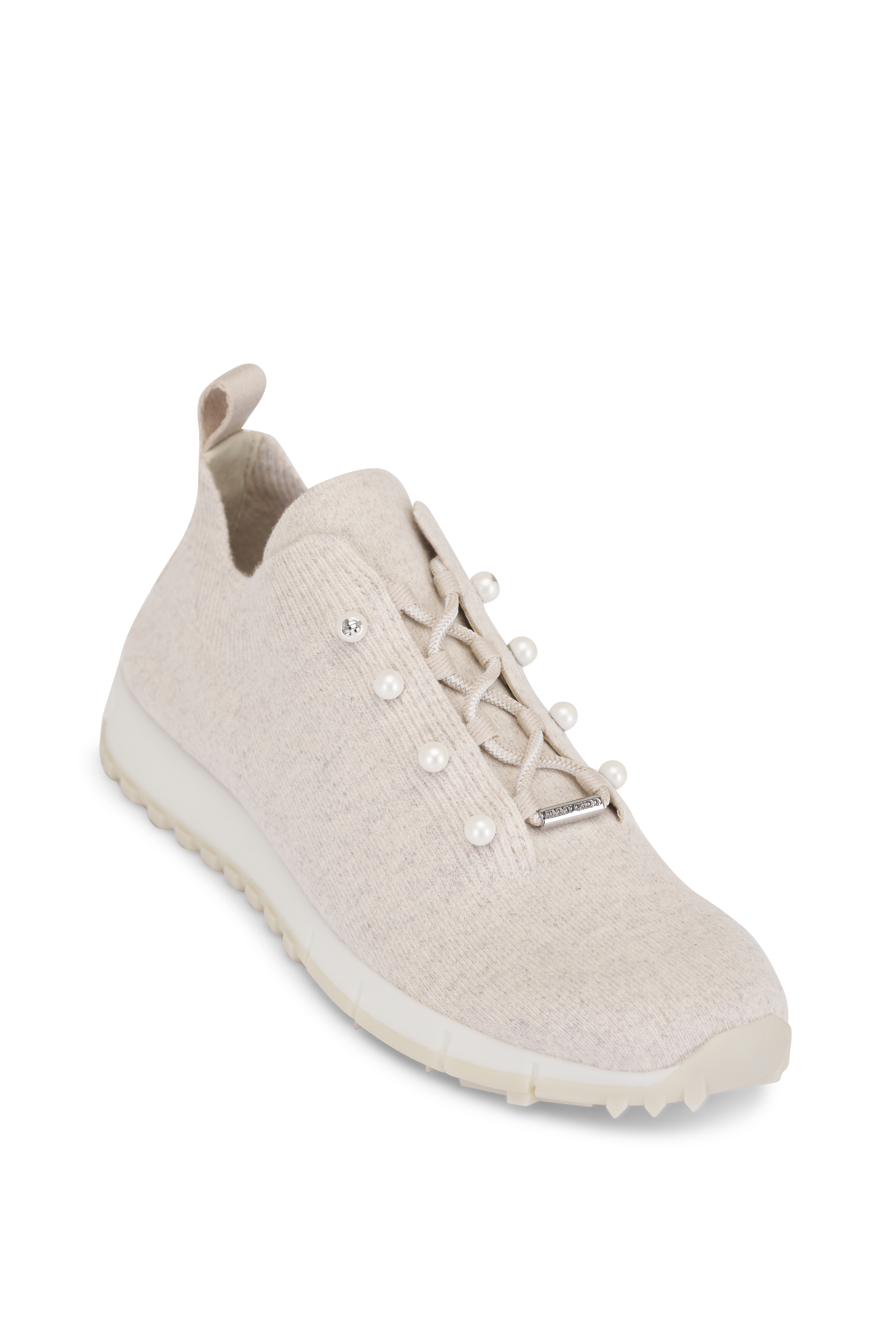 Santoni - Beige Leather Slip On Sneaker | Mitchell Stores