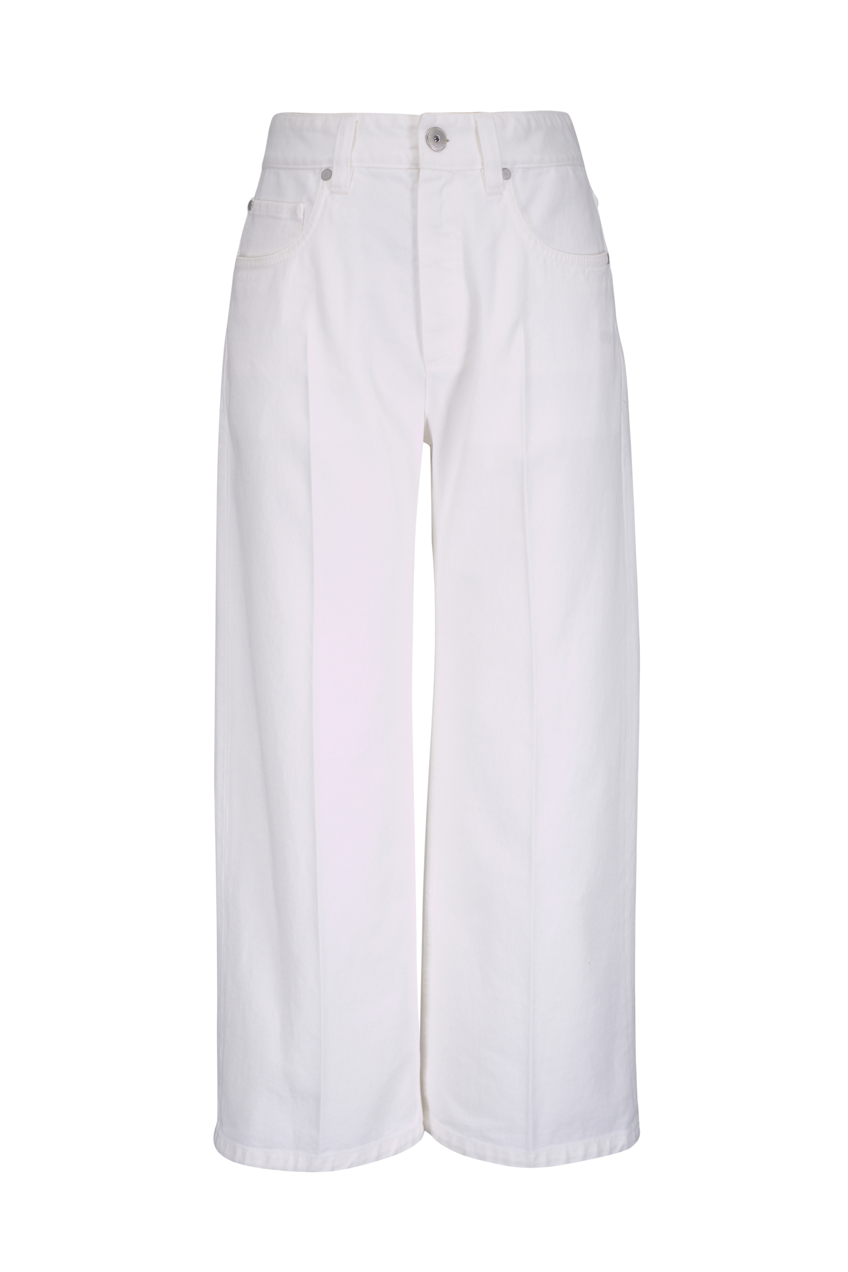 Brunello Cucinelli - White Monili Trim Stretch Dyed Denim Pant