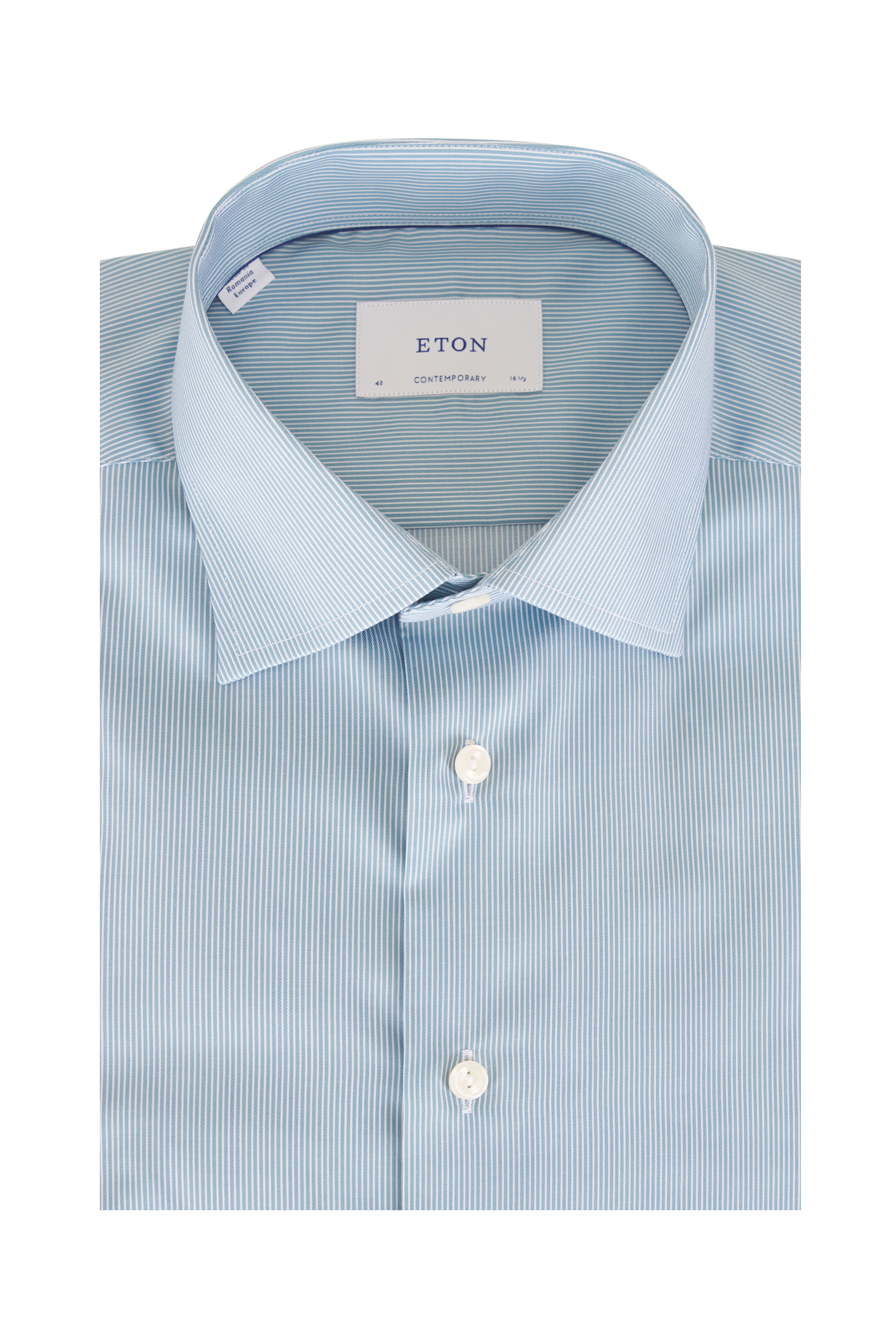 Eton - Blue Striped Contemporary Fit Dress Shirt Eton - Blue Striped Contemporary Fit Dress Shirt