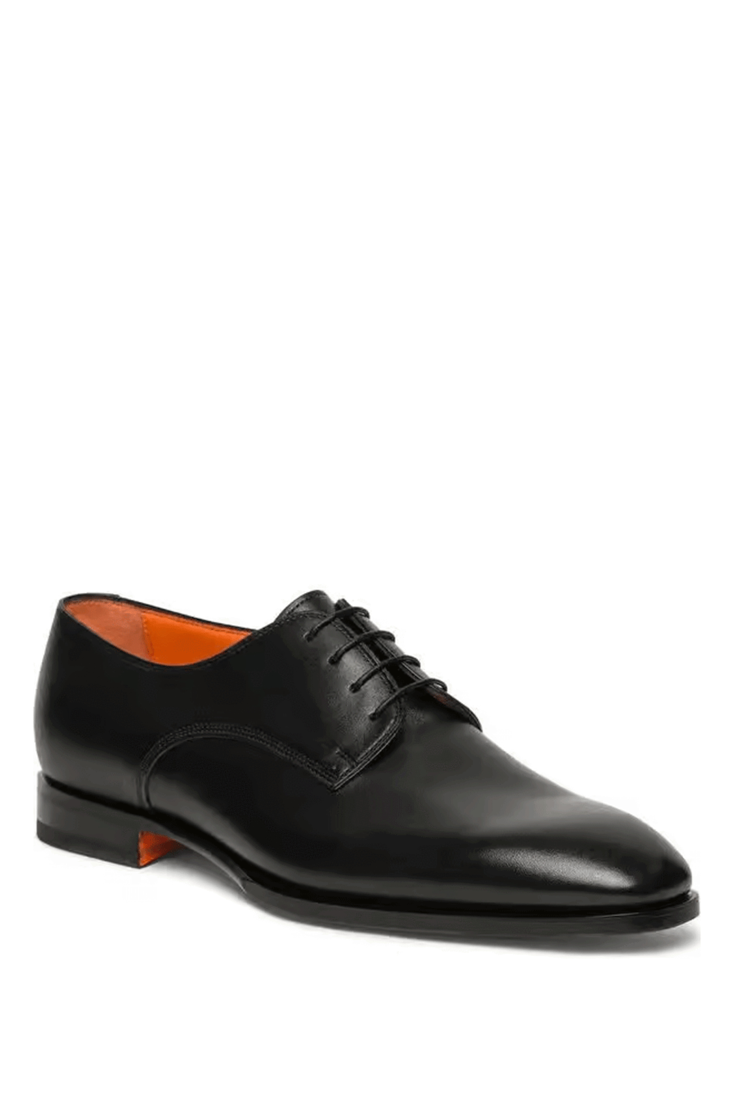 Santoni - Ira Black Leather Cap Toe Double-Monk Shoe