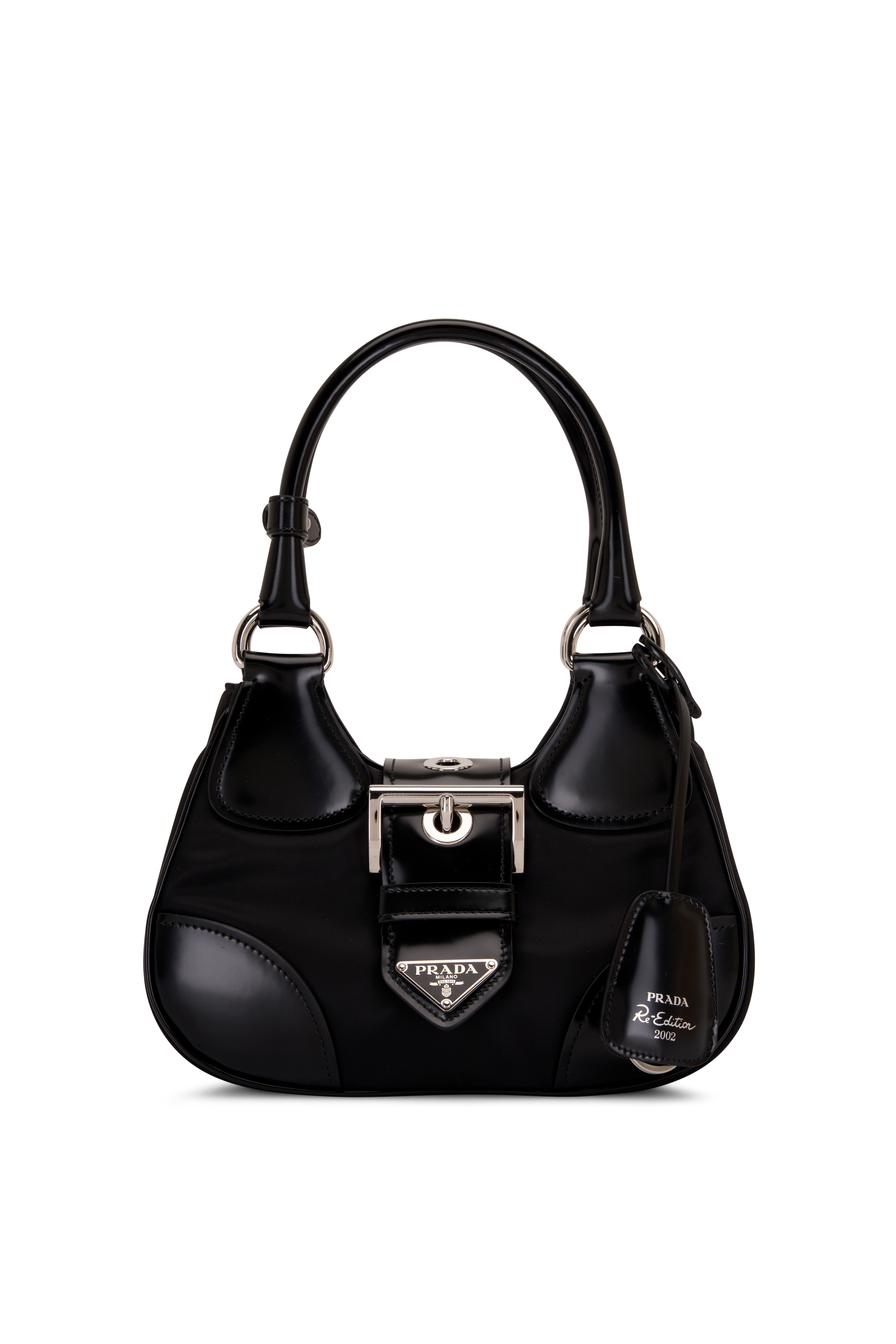PRADA Saffiano Flap Shoulder Bag Black 1295787