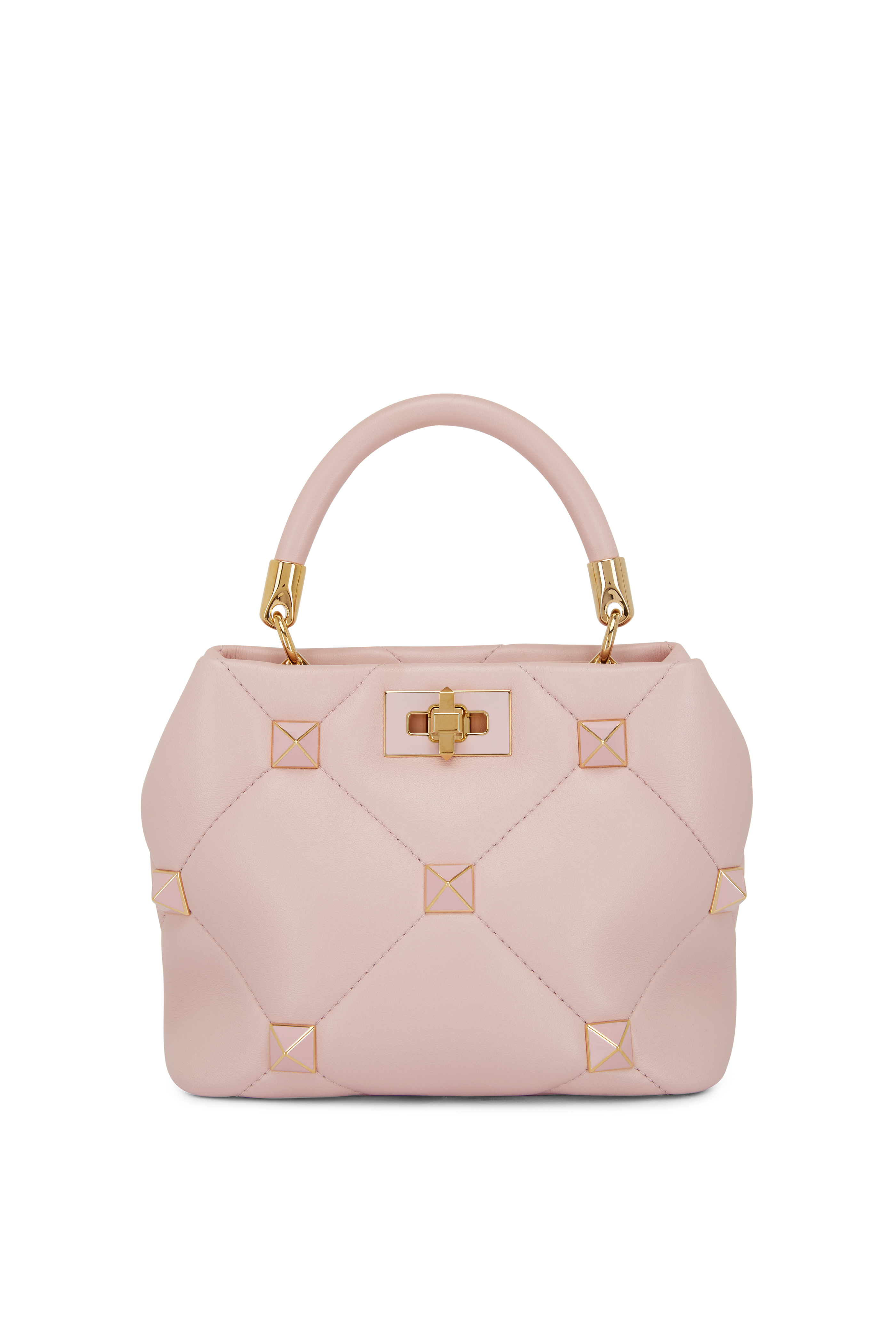 Valentino Garavani Glam Lock Rockstud Handbag in Pastel Pink Leather  ref.560914 - Joli Closet