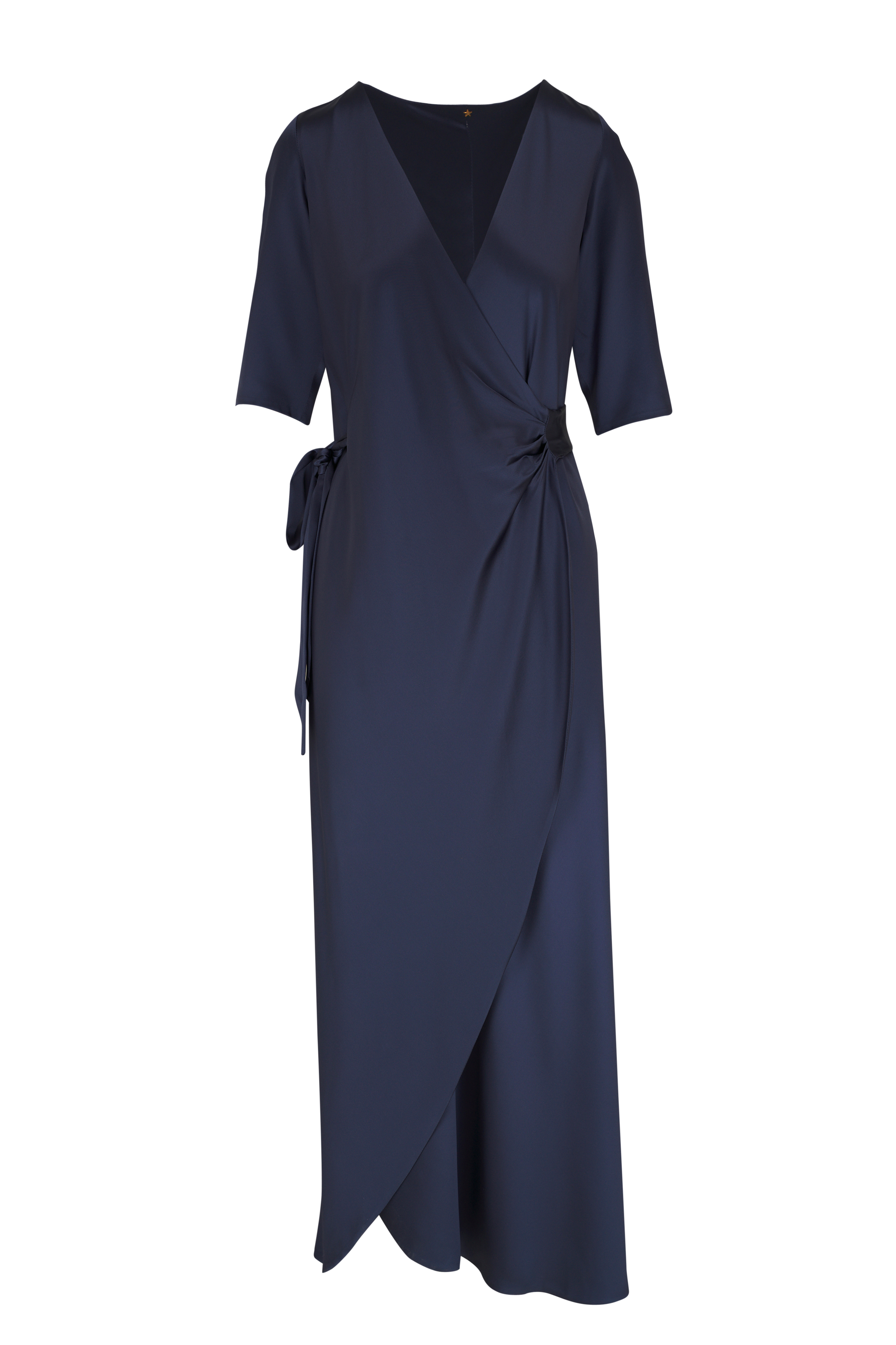 Peter Cohen - Venture Charcoal Hammered Silk Wrap Dress